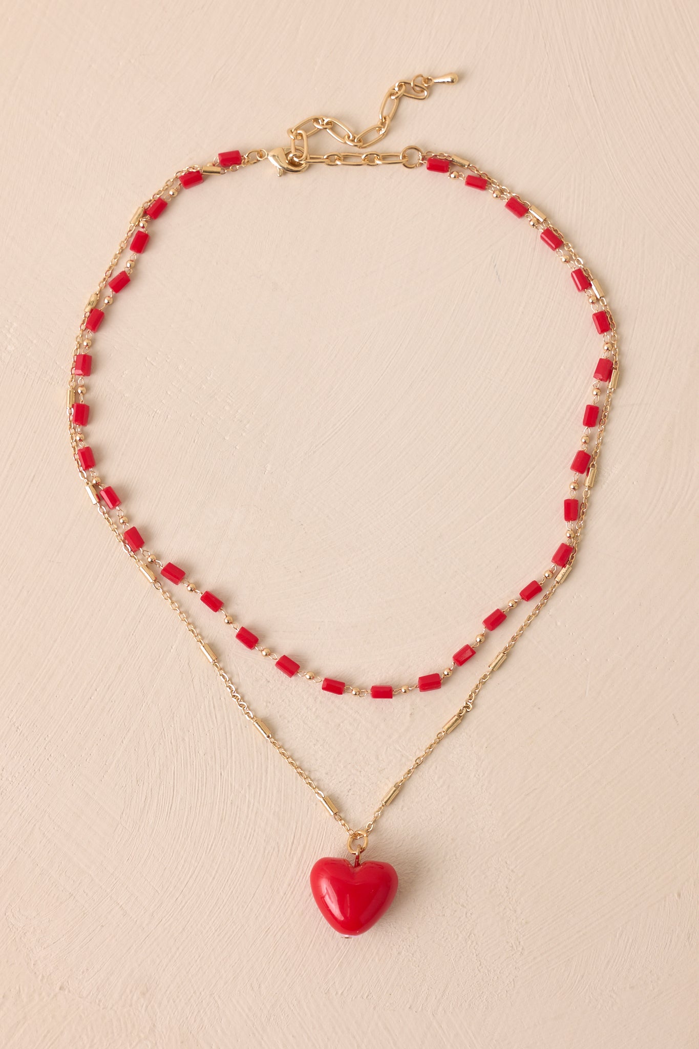 Keep Up Red Heart Pendant Necklace