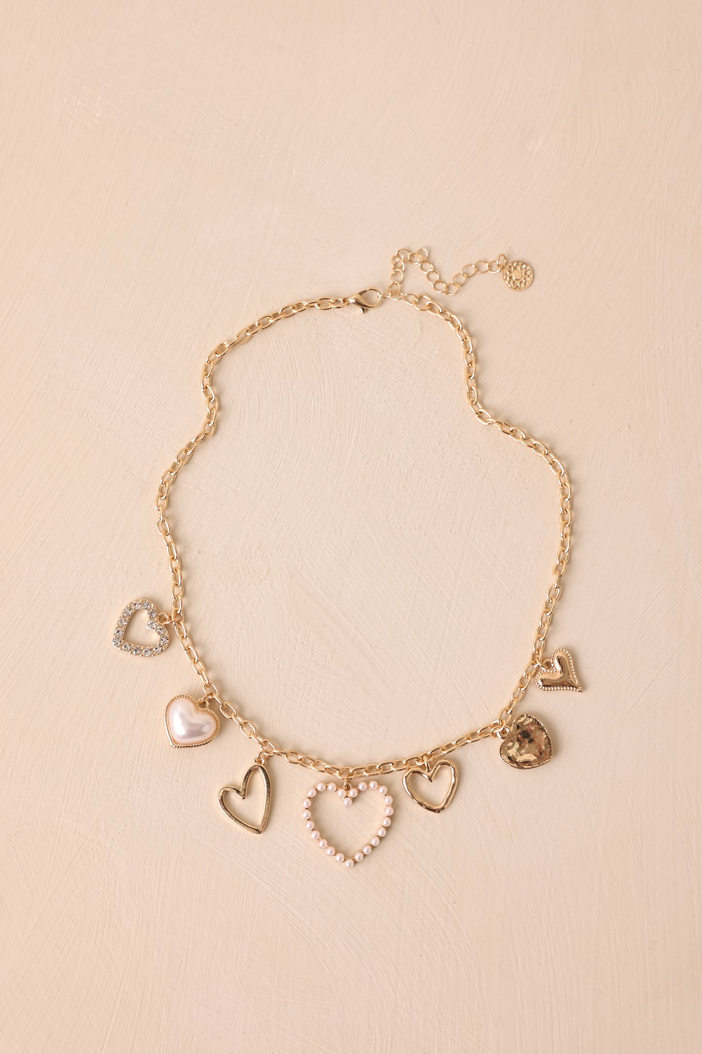 Glistening Heart Gold Heart Charm Necklace