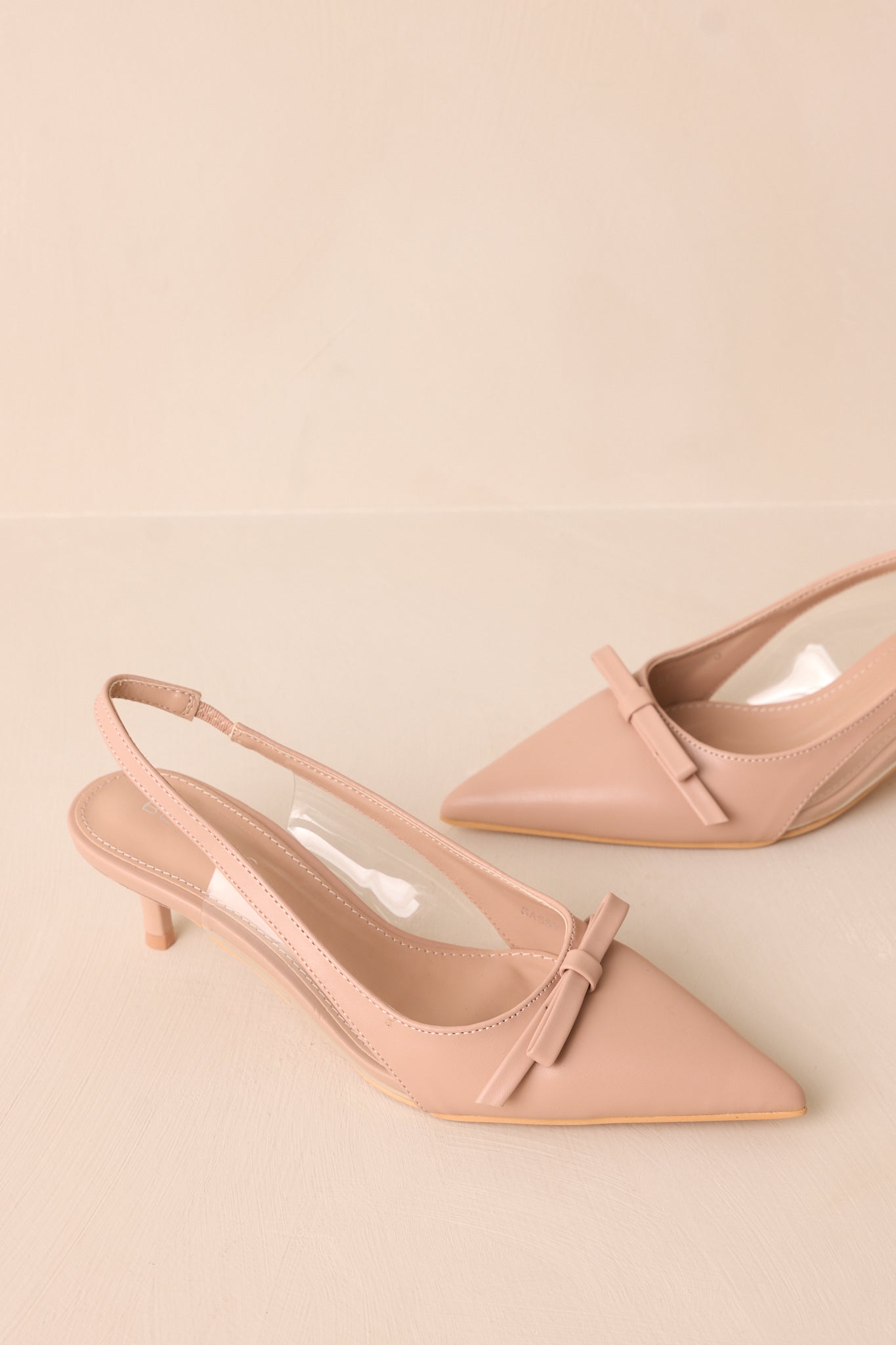 Regal Steps Beige Slingback Kitten Heels