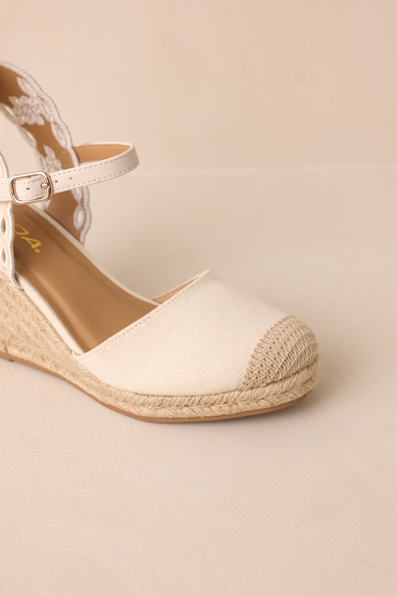 Along The Shore Beige Espadrille Platform Wedges