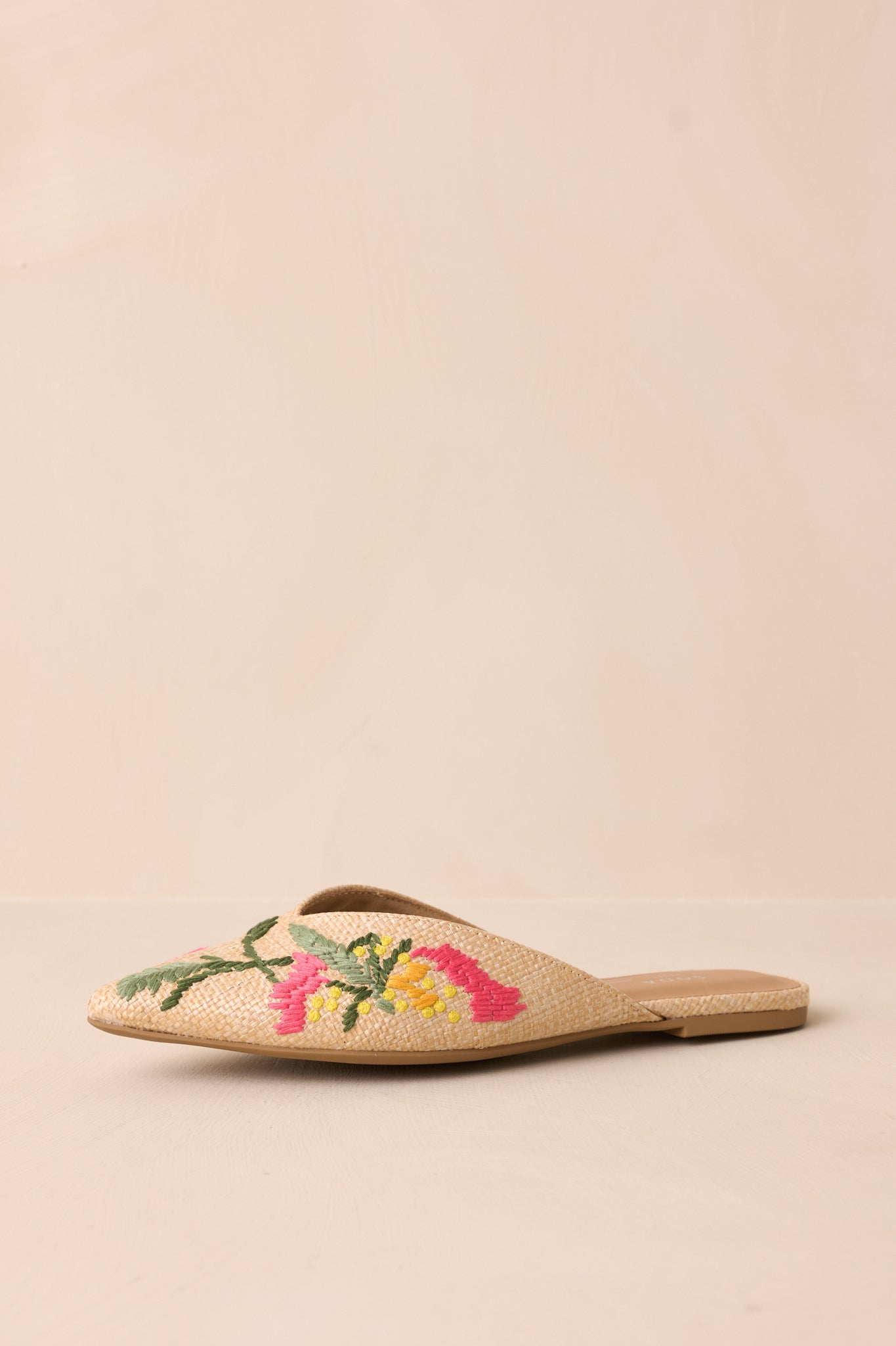 Wildflower Wander Natural Raffia Pointed Toe Flat