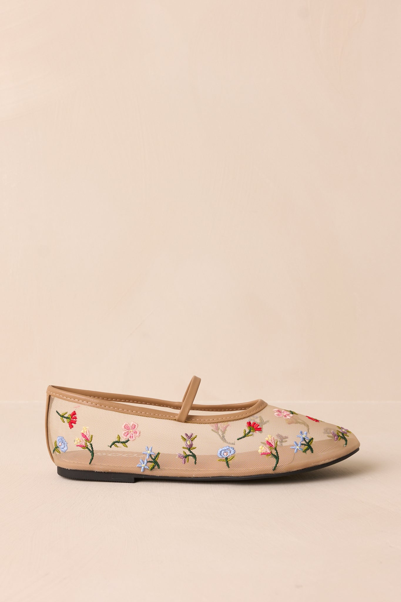 Dancing With Me Sheer Embroidered Flats