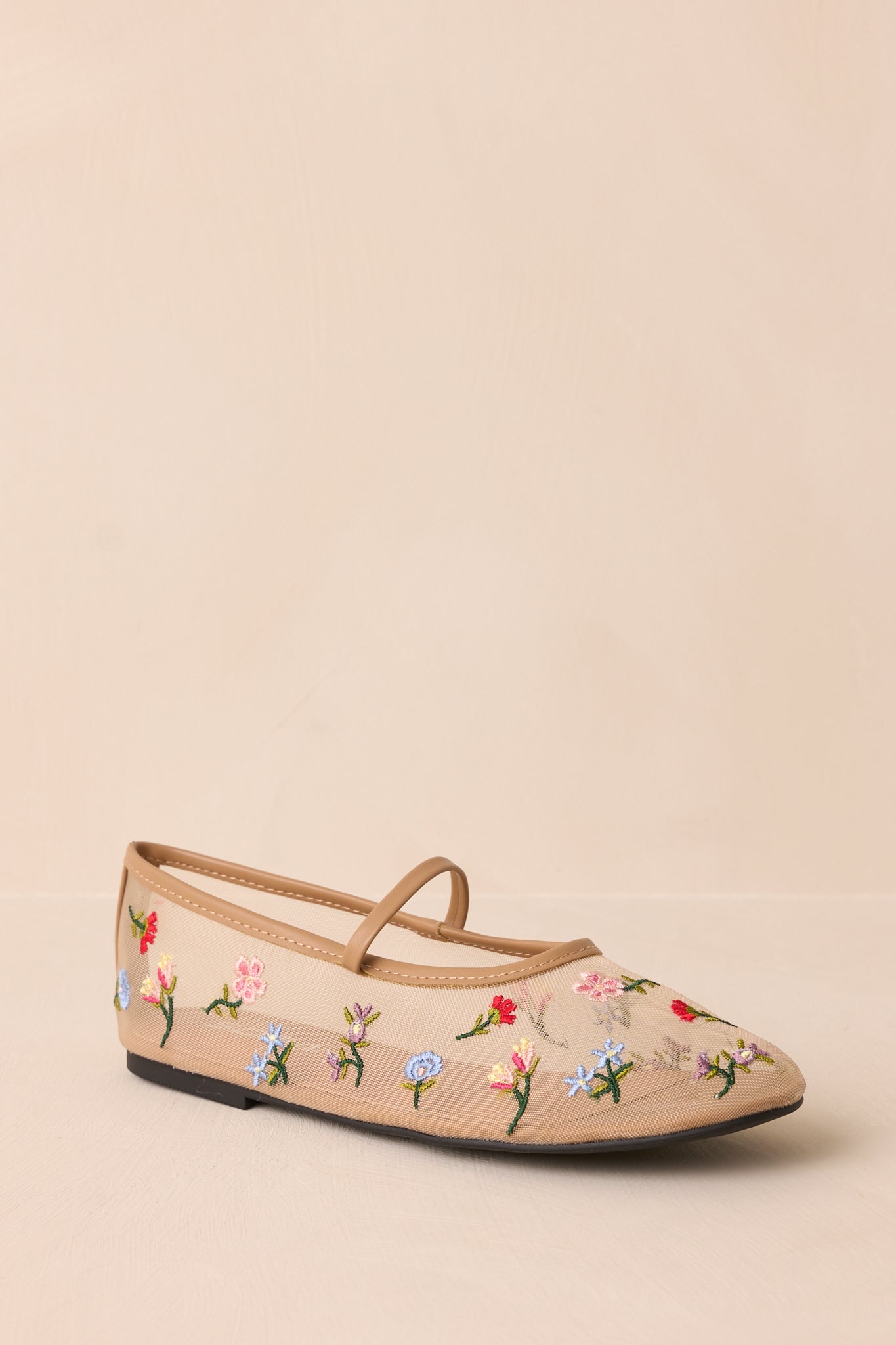 Dancing With Me Sheer Embroidered Flats