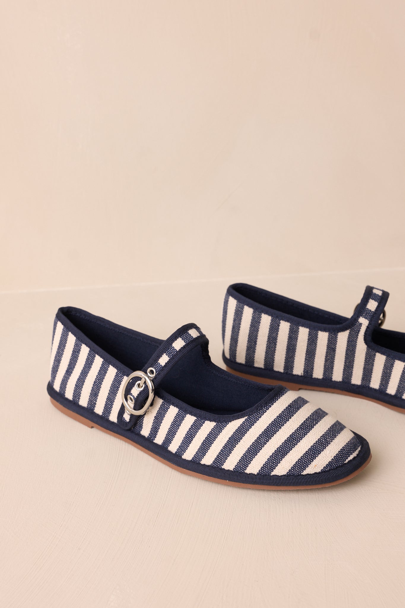 Saltwater Stroll Navy Stripe Mary Jane Flats