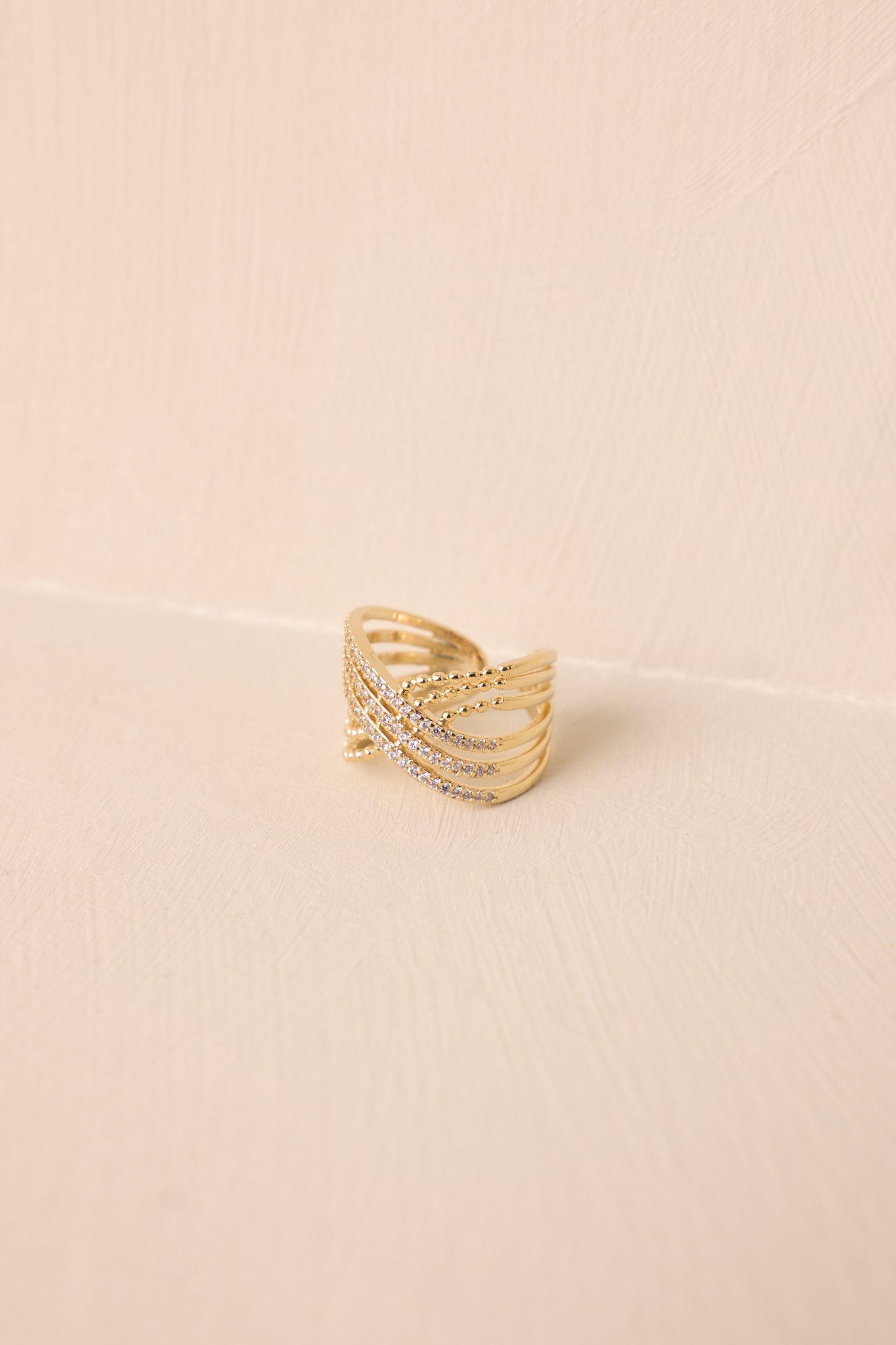 Solace of the Unseen Gold & Rhinestone Ring