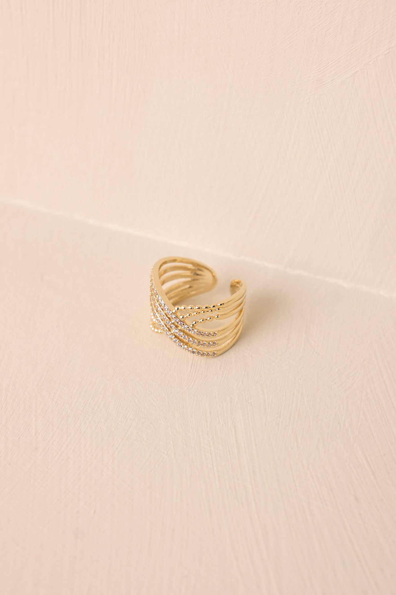 Solace of the Unseen Gold & Rhinestone Ring