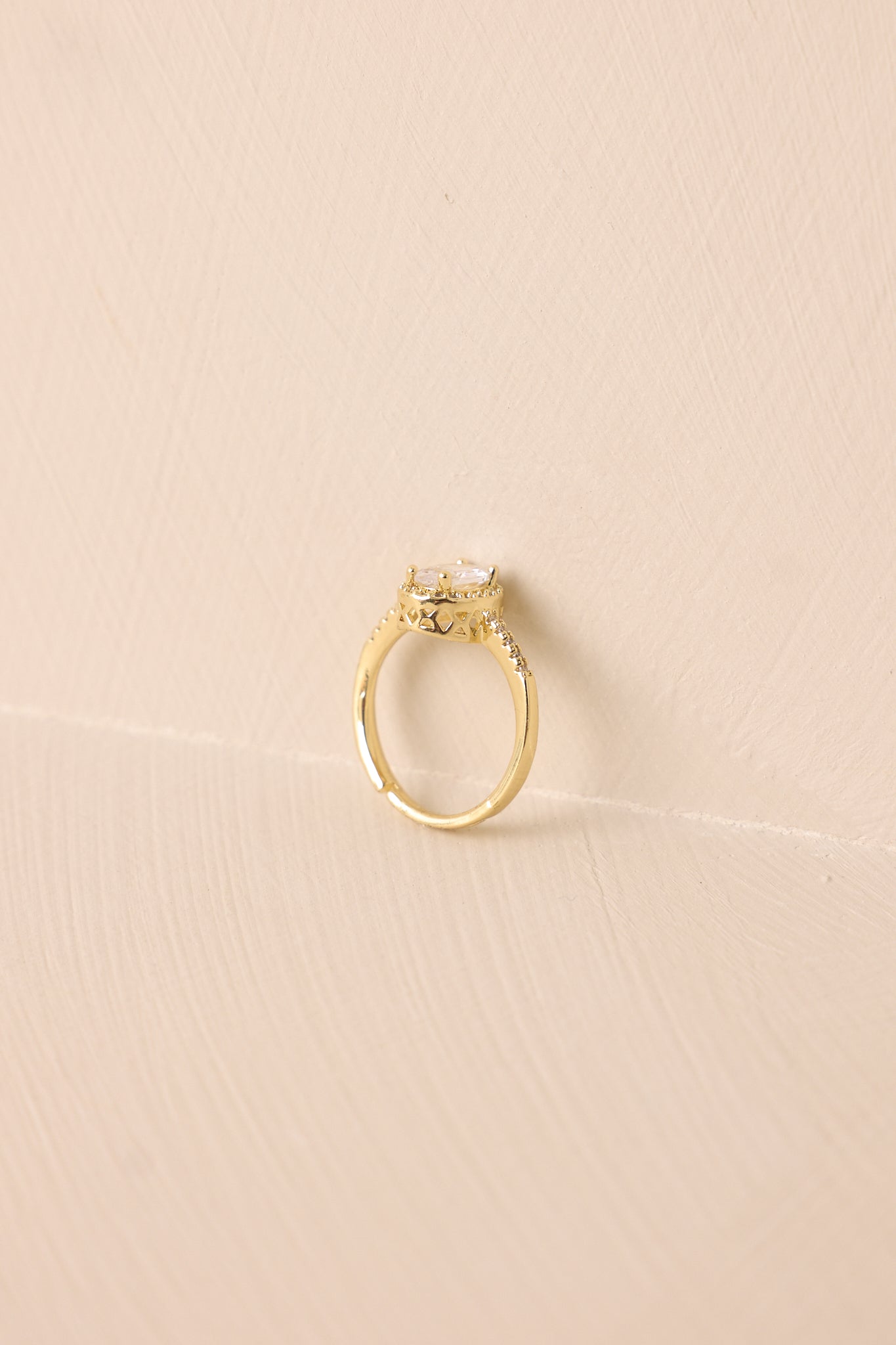 Daylight Shine Gold & Rhinestone Statement Ring