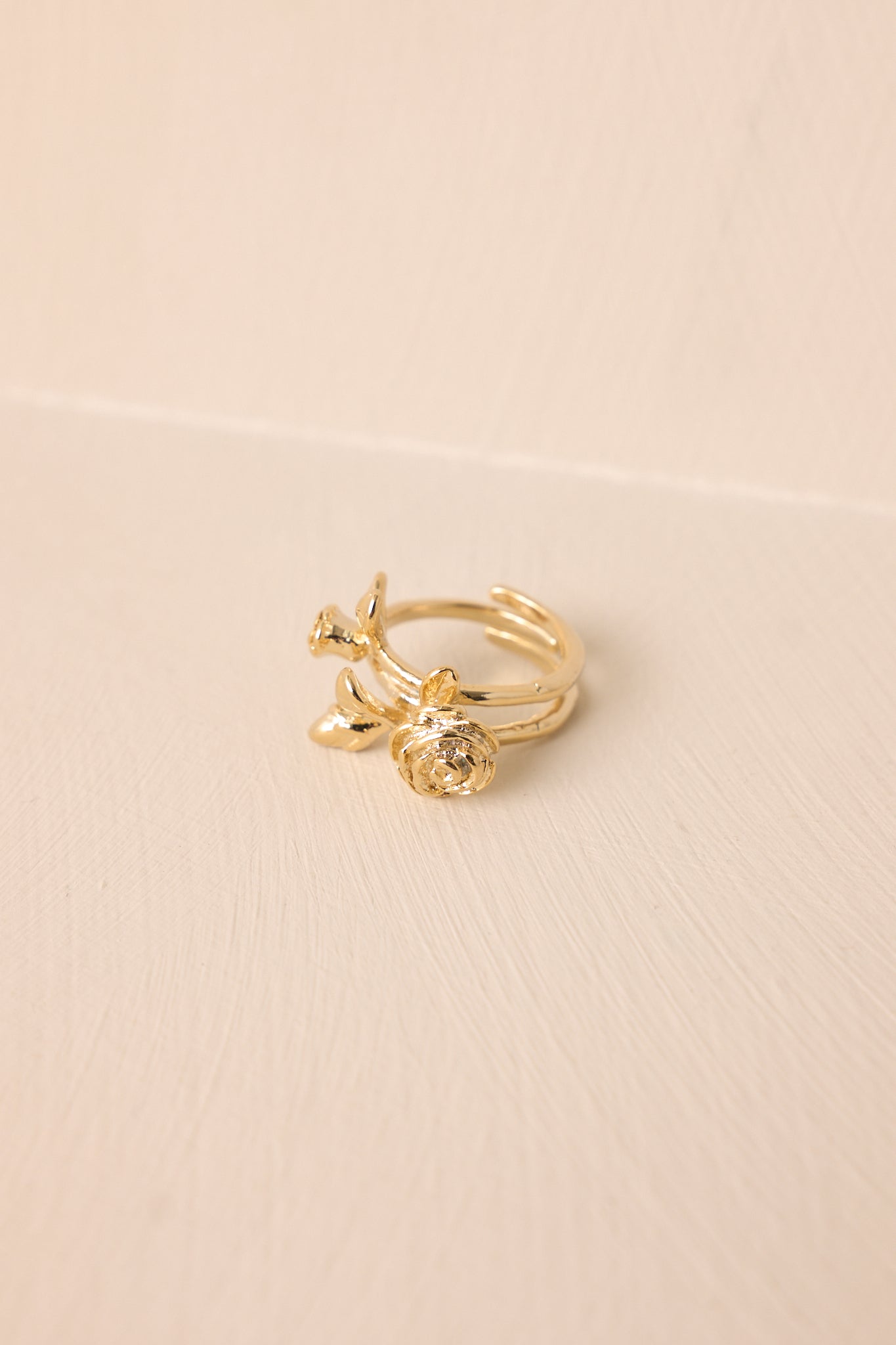 Midnight Ball Gold Adjustable Rose Ring