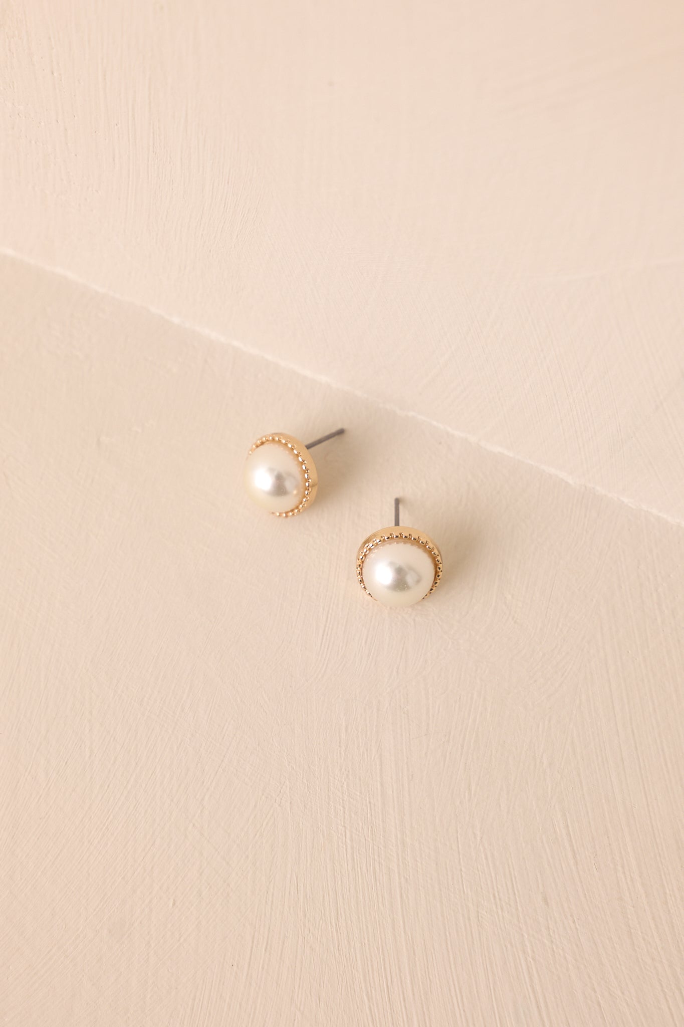 Shine With Me Gold & Ivory Pearl Stud Earrings