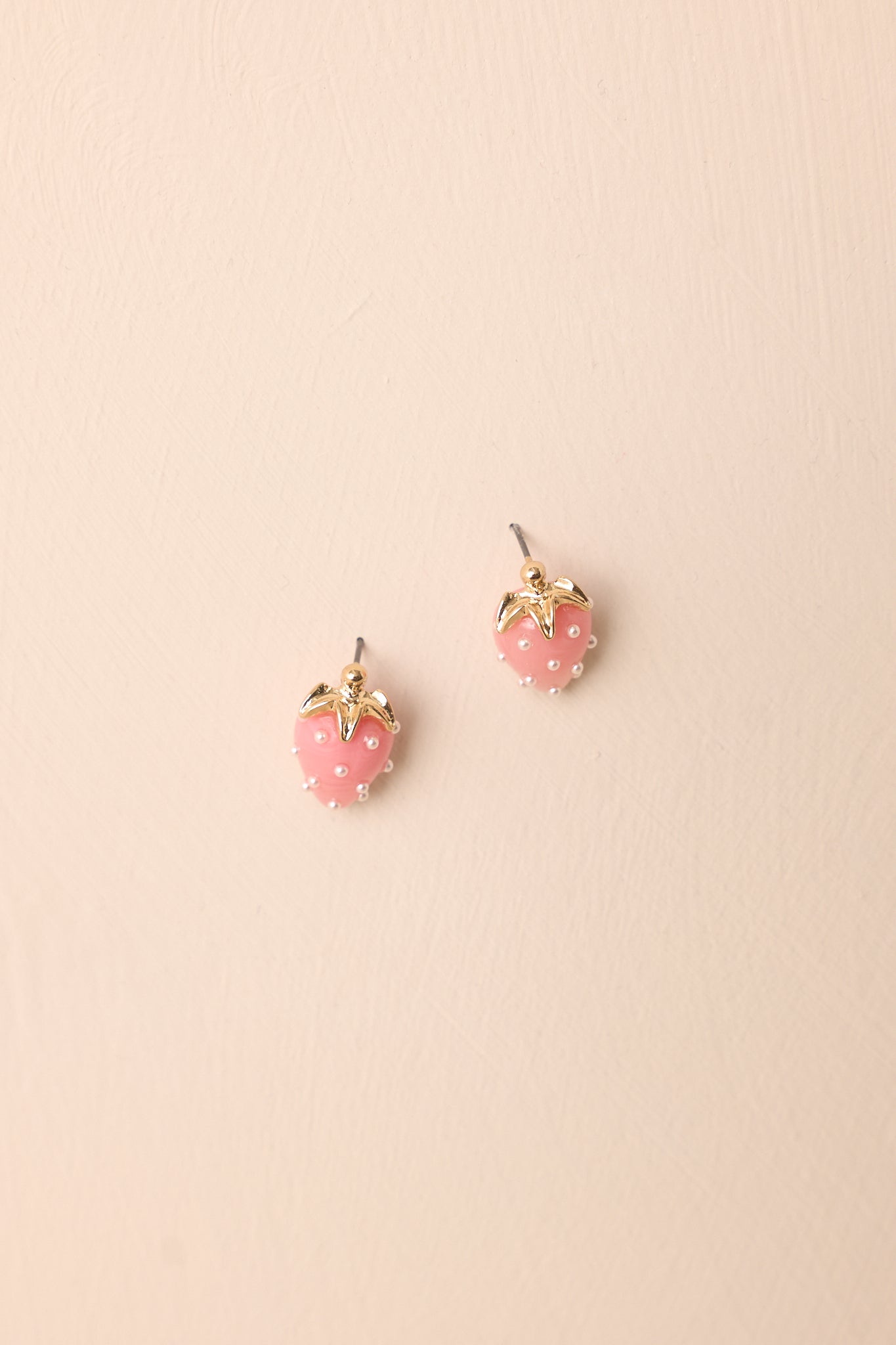 Too Sweet To Me Pink & Pearl Strawberry Earrings