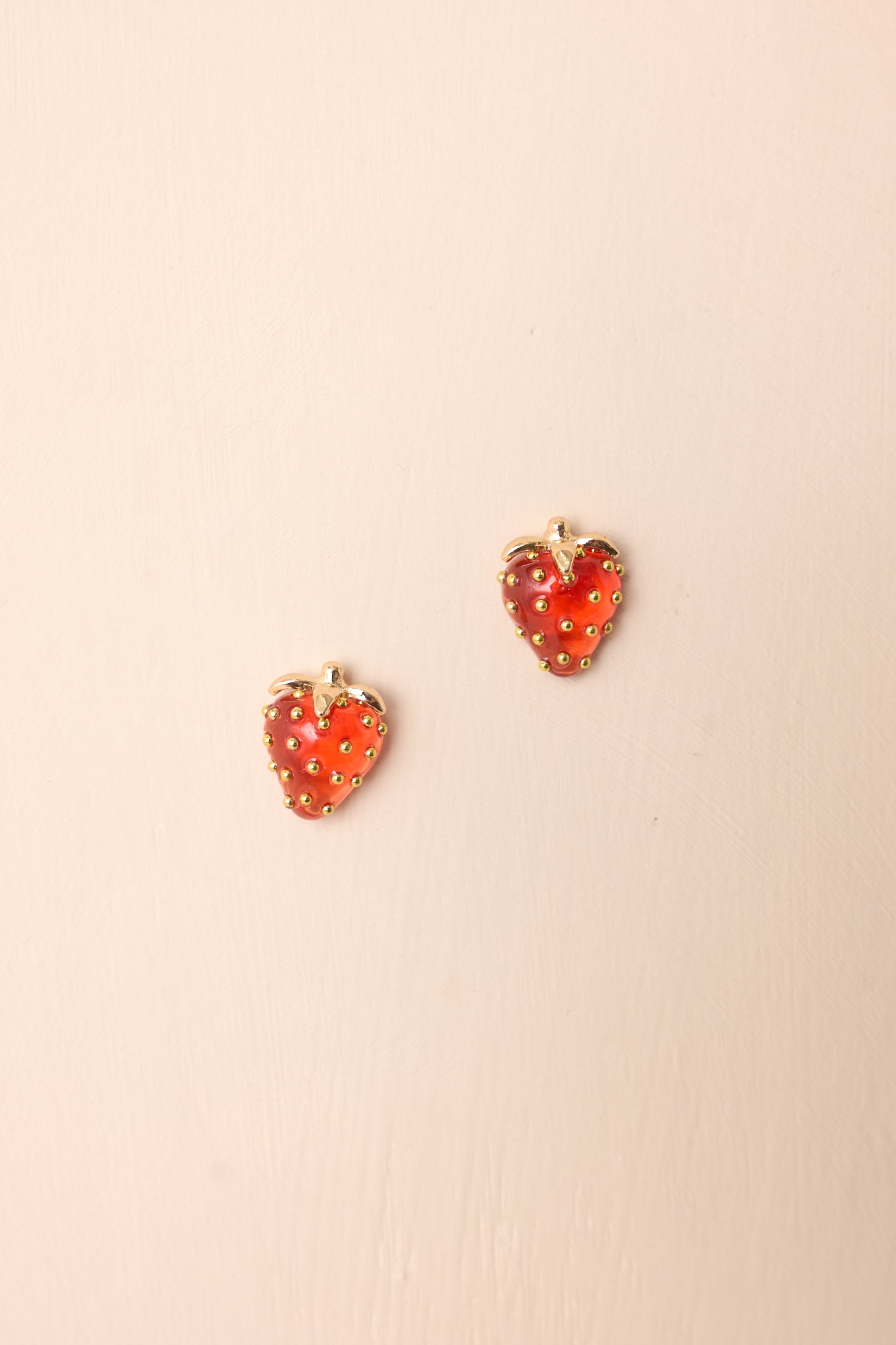 Berry Sweet Red & Gold Strawberry Earrings