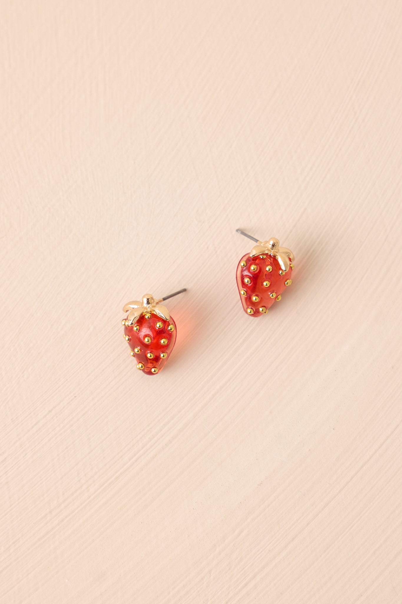 Berry Sweet Red & Gold Strawberry Earrings