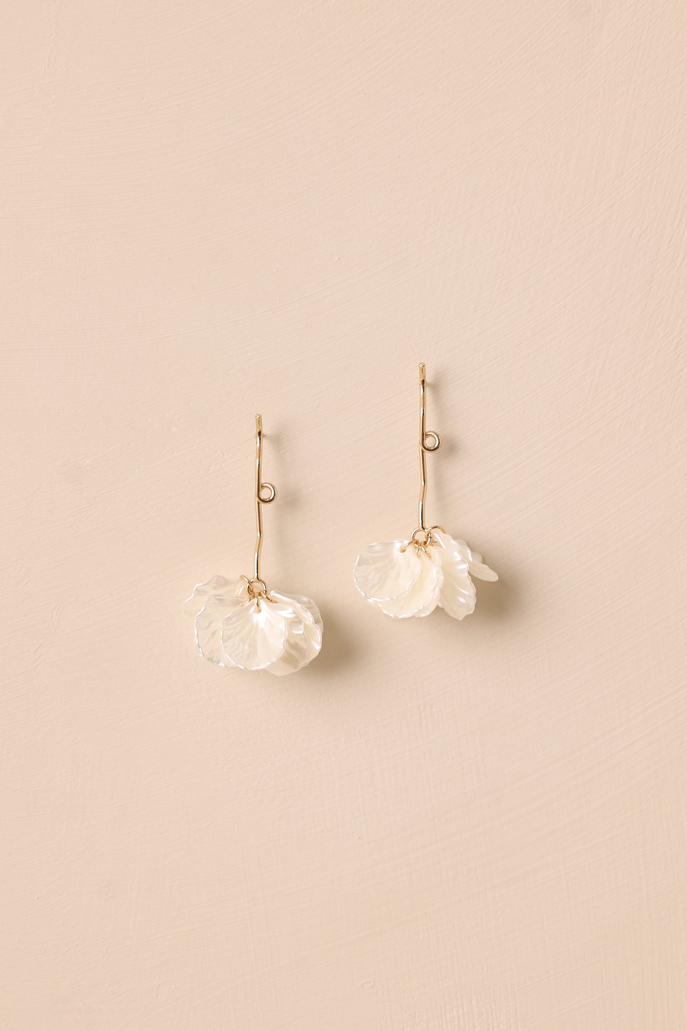 Floral Dreams Ivory Pearlescent Petal Drop Earrings