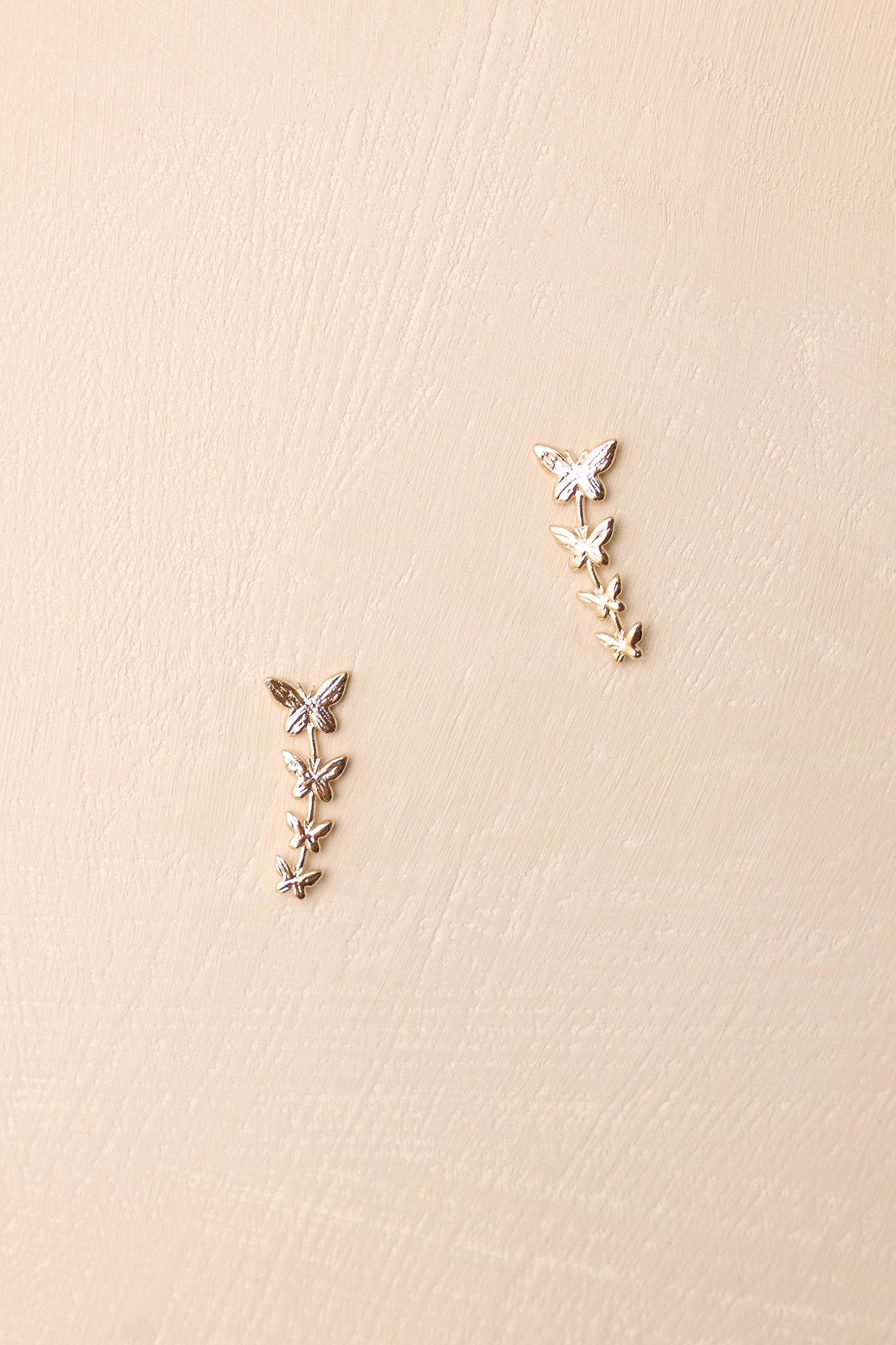 Morning Dew Gold Butterfly Drop Earrings