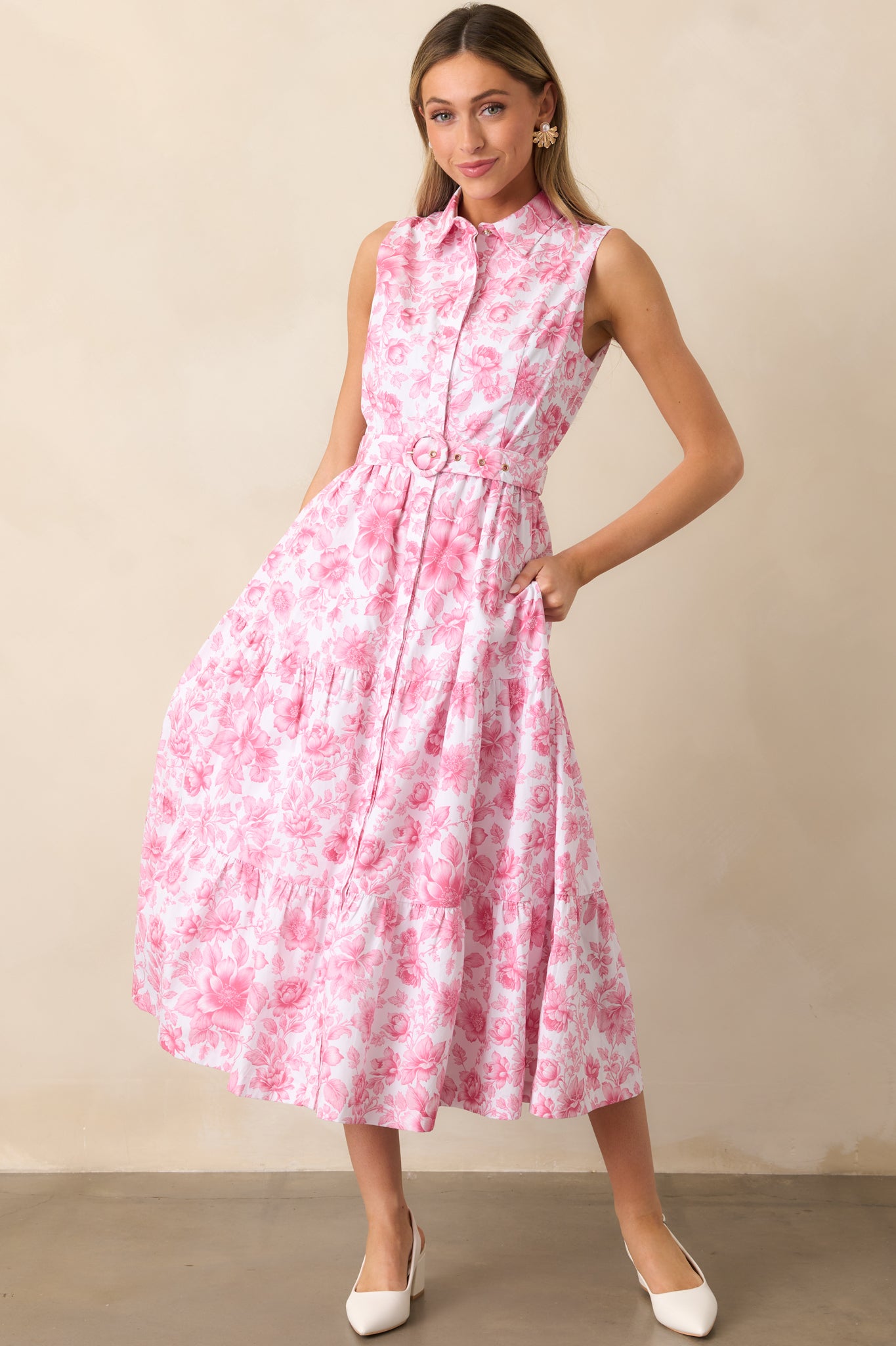 Cara La France Dianthus Pink Maxi Dress