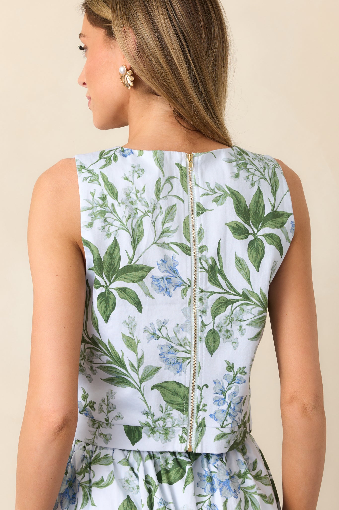 Simone Blue Lilacs Botanical Top