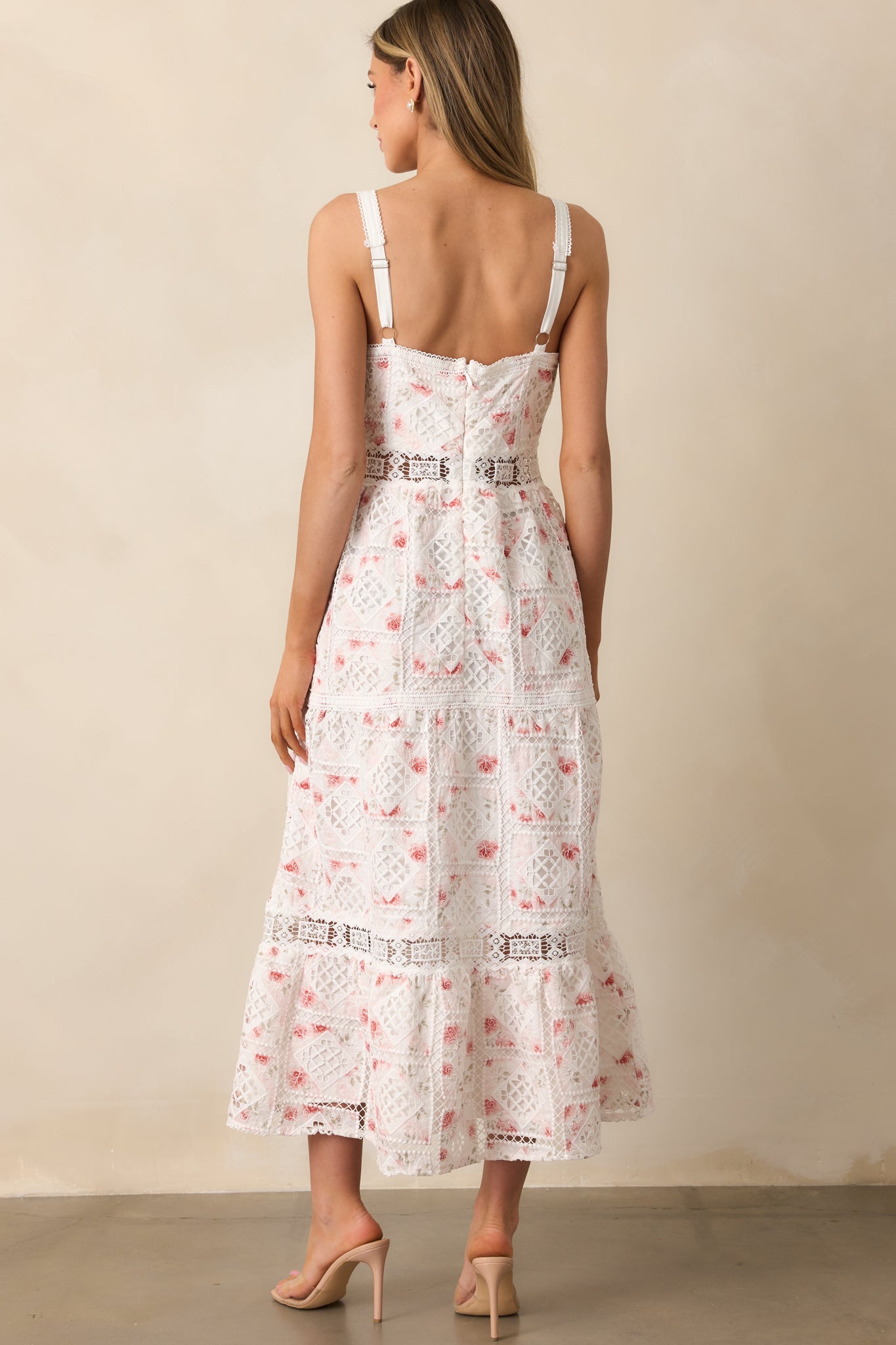 Classical Ballet White Embroidered Midi Dress