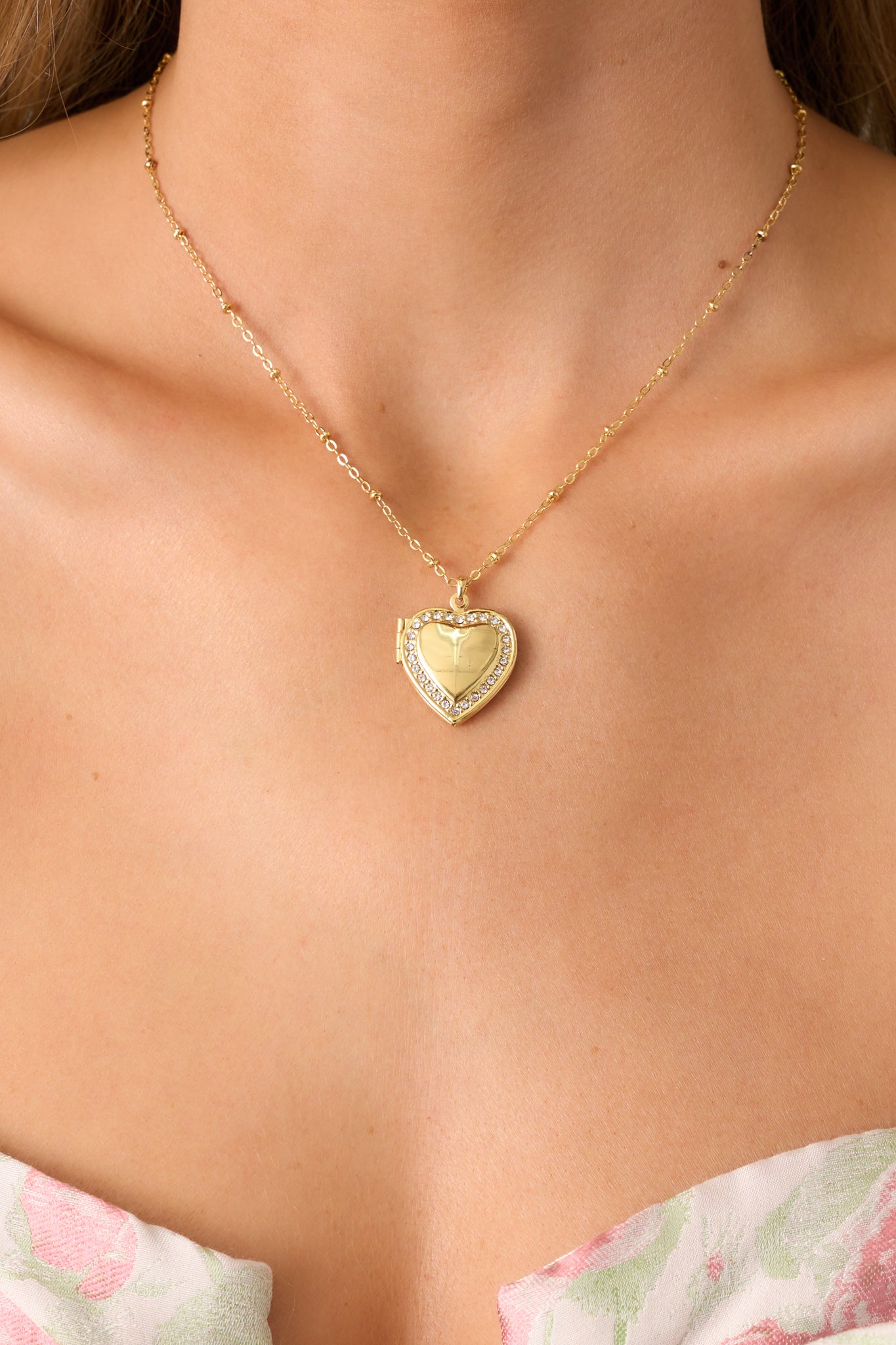 Making Promises Gold Heart Locket Necklace