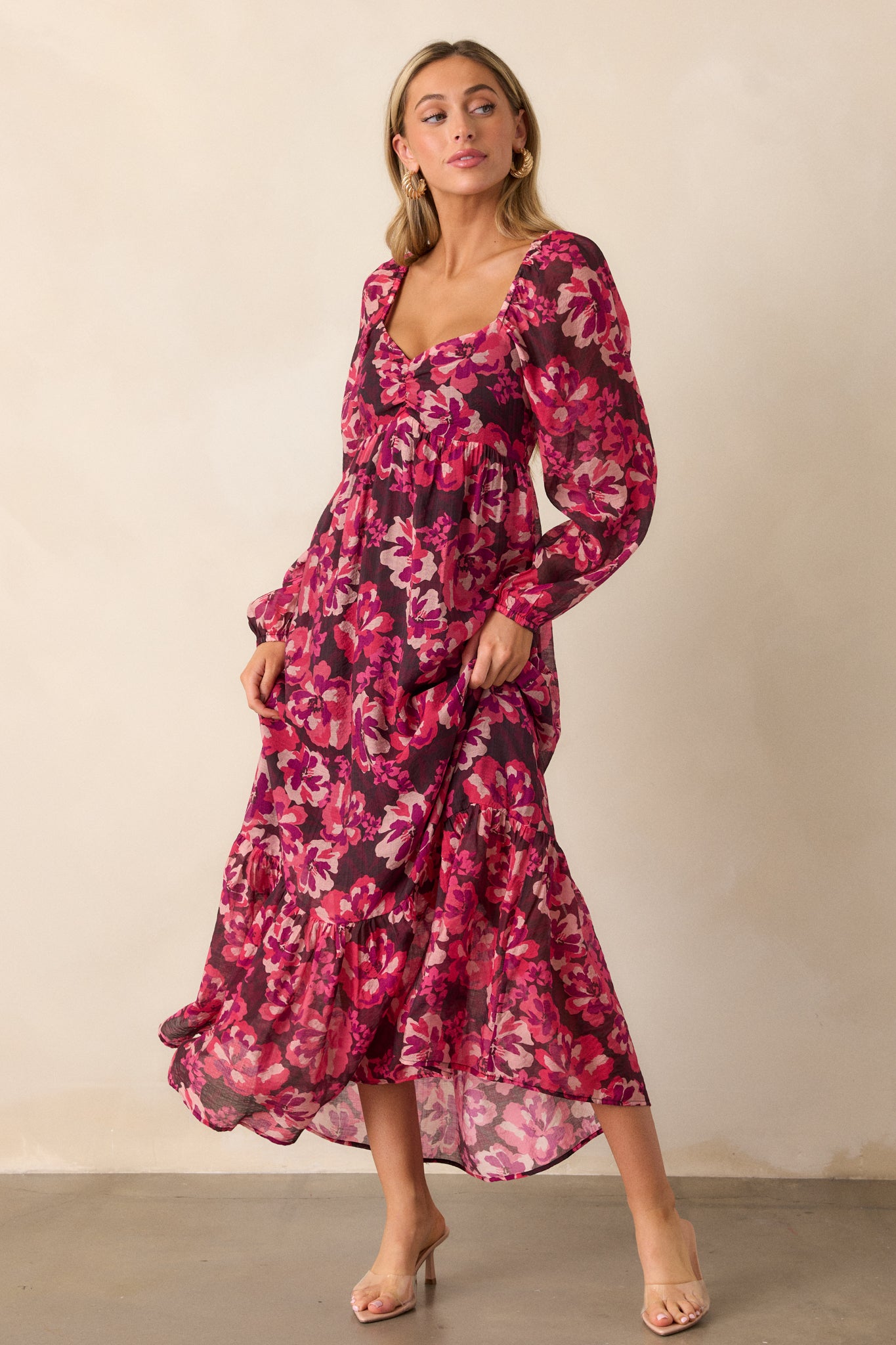 Pink popular floral dress