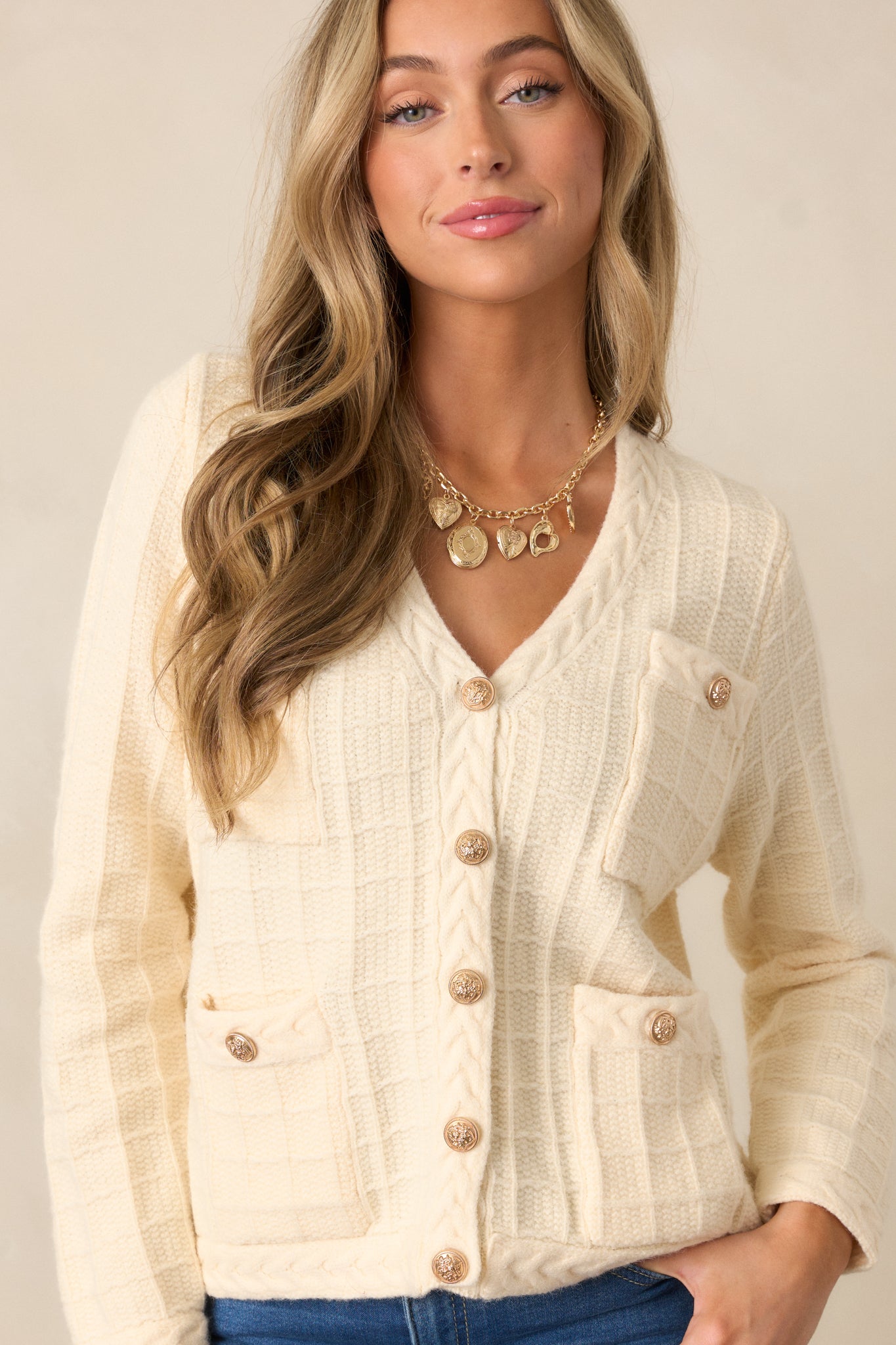 Anthropologie Hooded Knit Sweater Cardigan in Ivory Cream shops Size M/L