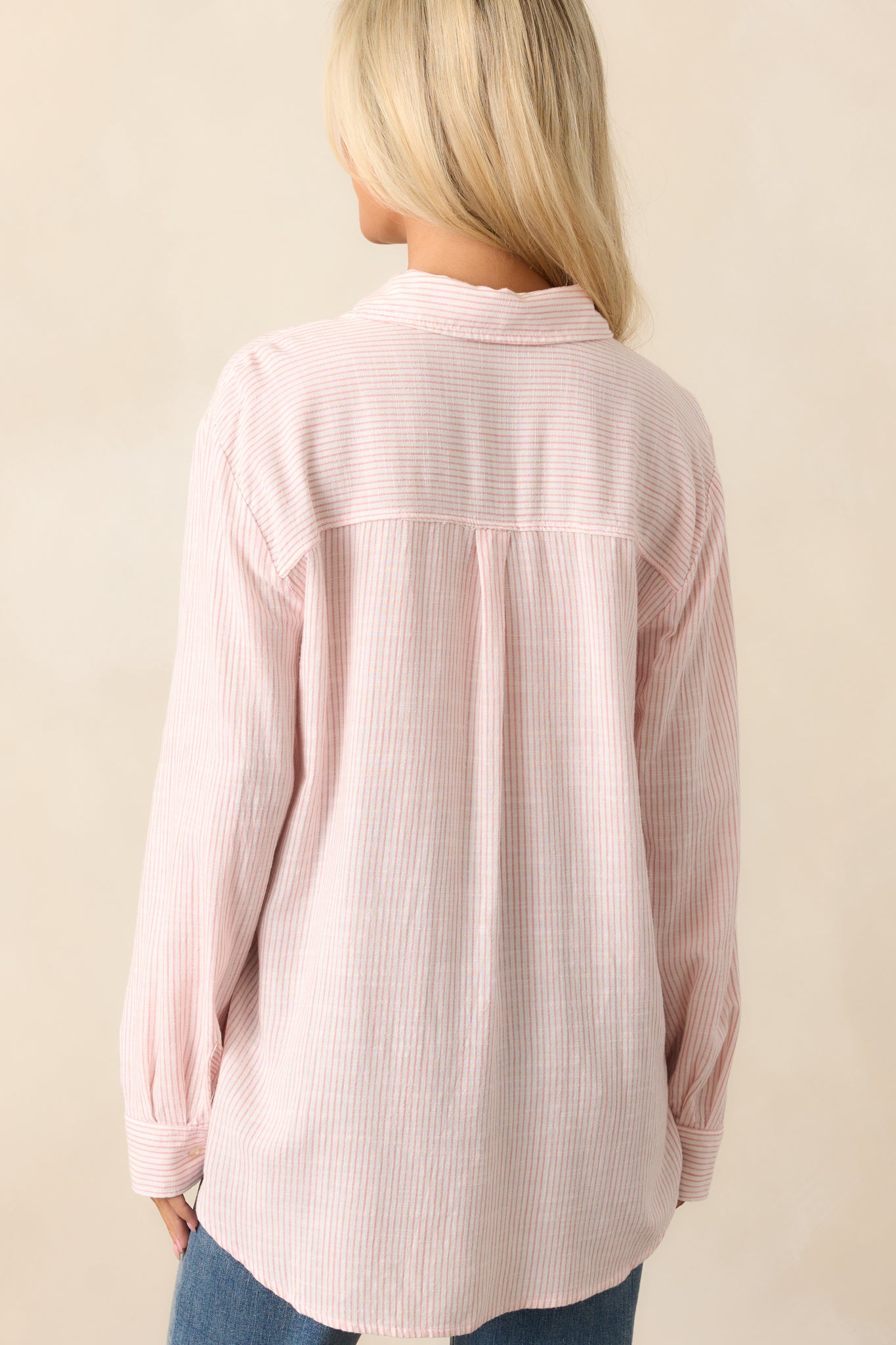 Brighter Days Pink Stripe Button Front Top