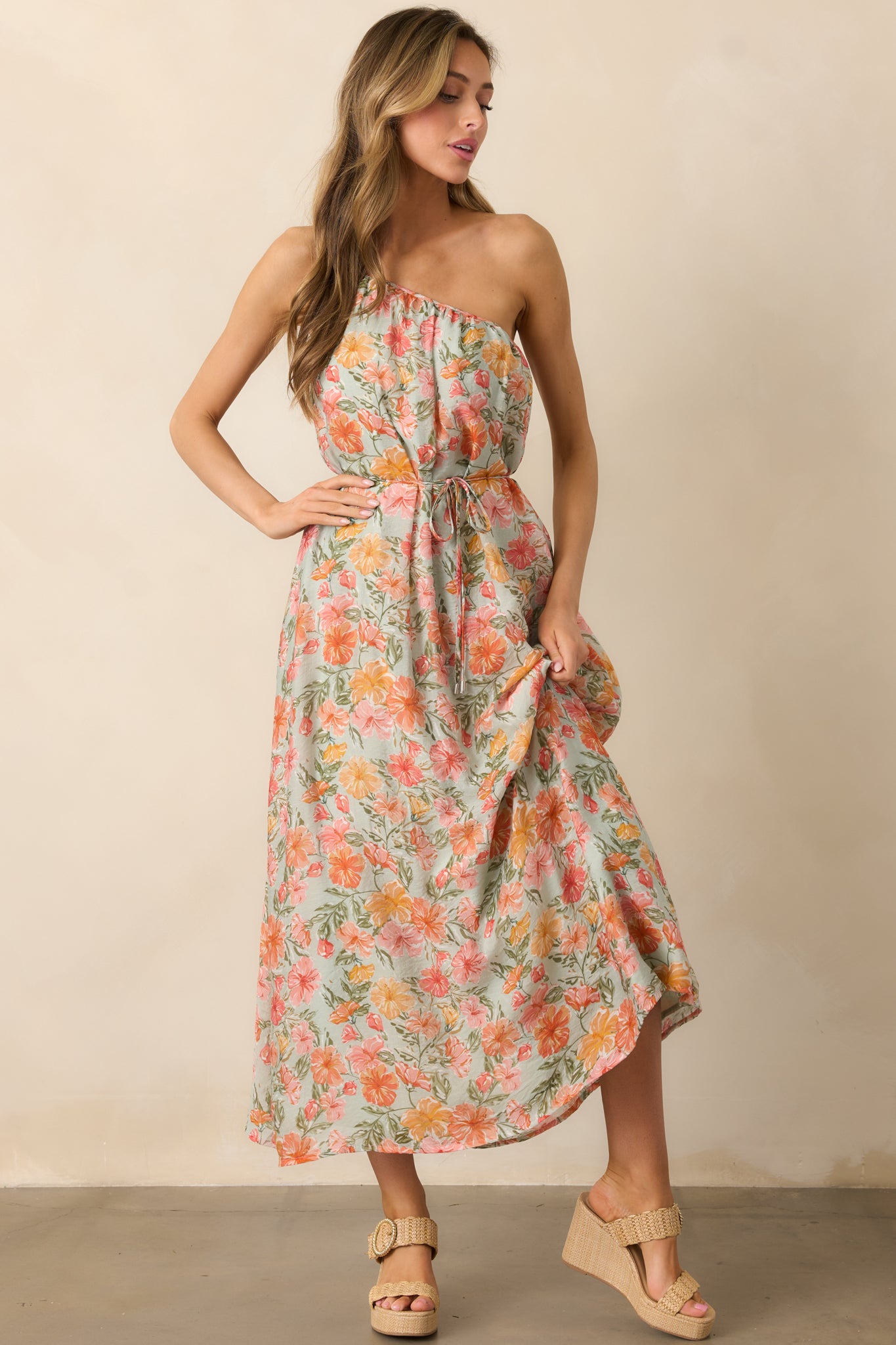 MINKPINK Lorelei Coral Maxi Dress