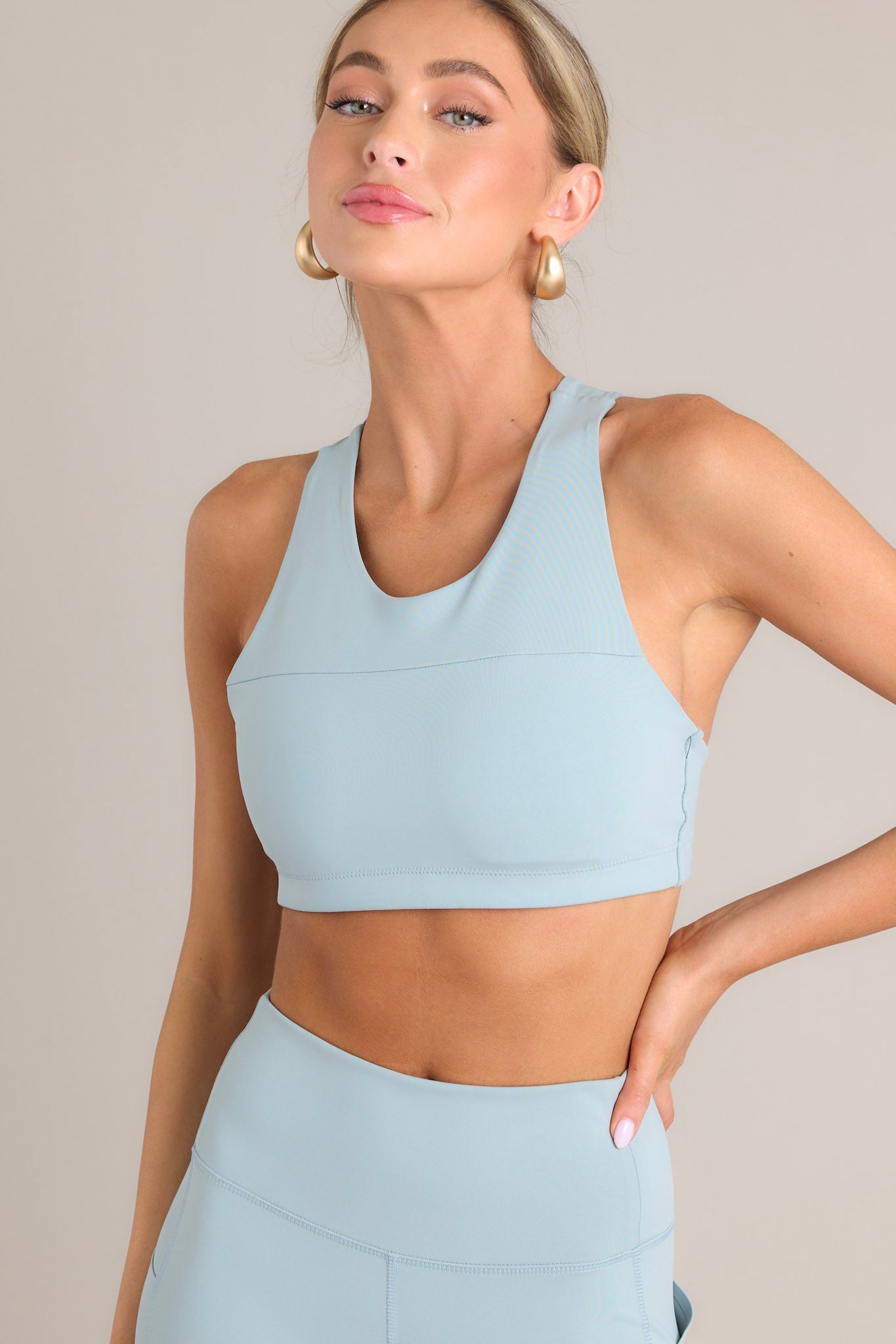 Seasonal Moves Light Blue Sports Bra