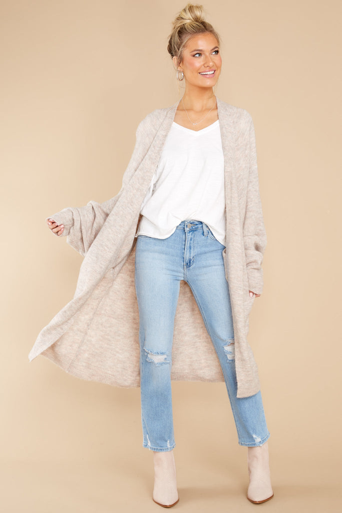 Key To Happiness Knit Duster Cardigan in Light Beige • Impressions Online  Boutique