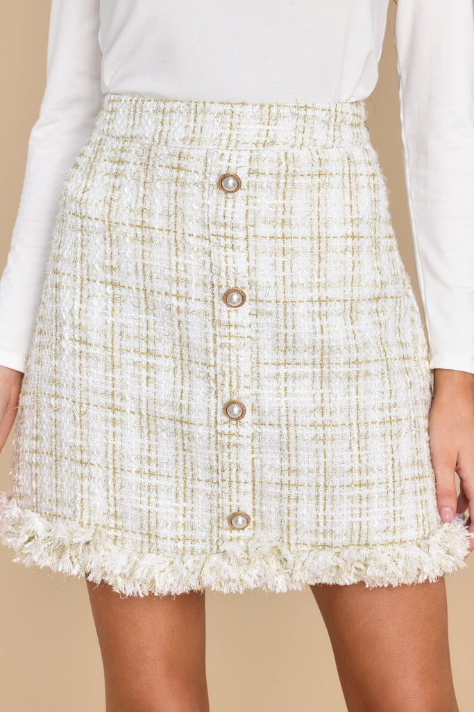 True Potential White Tweed Skirt