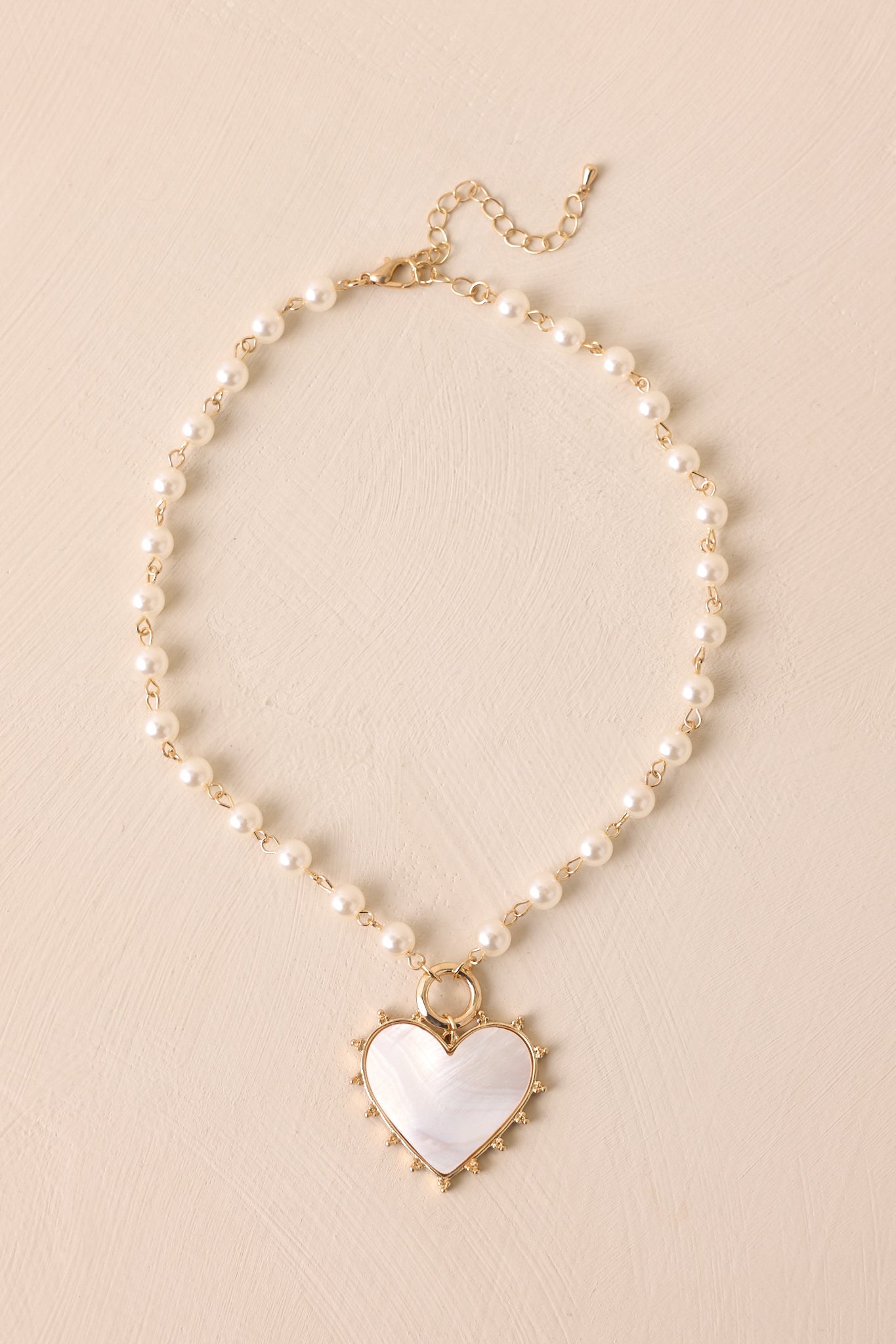 Close To Me Ivory Pearl Heart Pendant Necklace