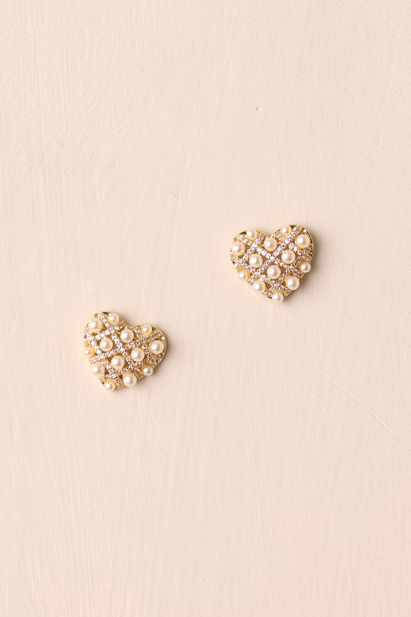 Letting It Go Gold & Ivory Heart Earrings