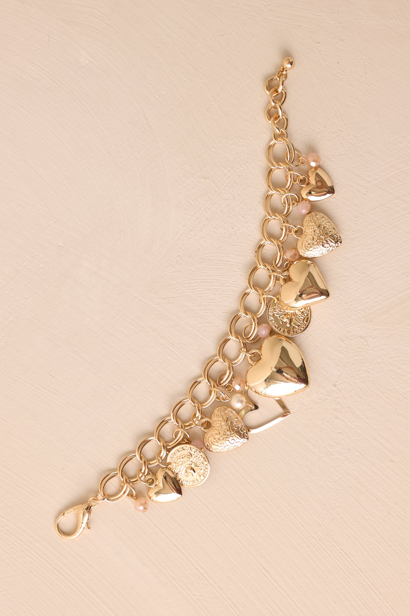 Be Mine Gold Heart Charm Bracelet