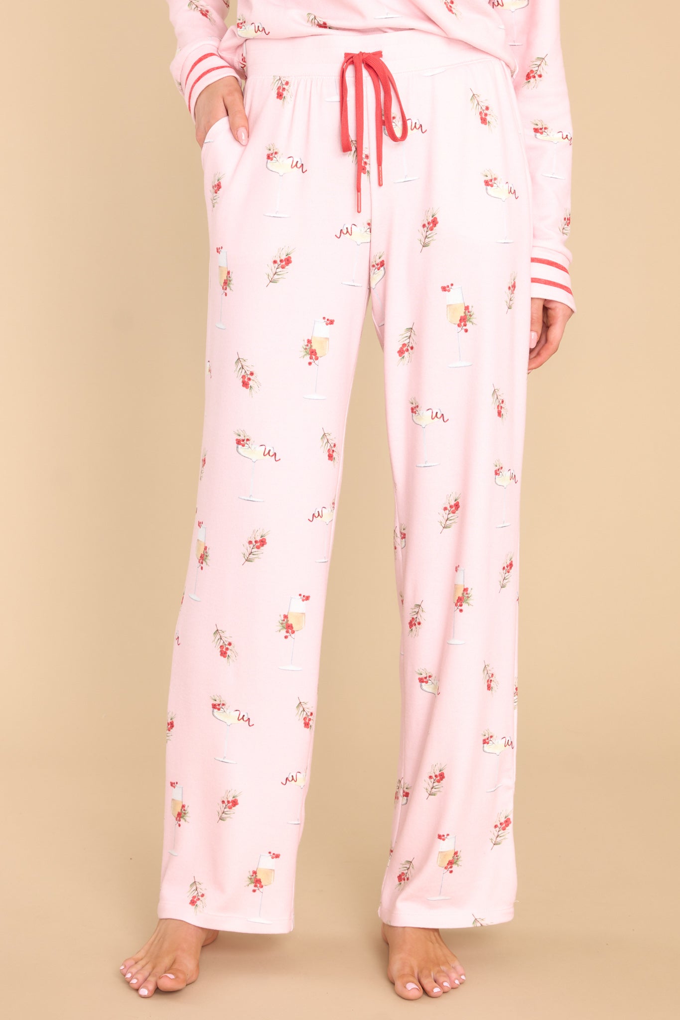 Light Pink Drawstring Elasticated Pants