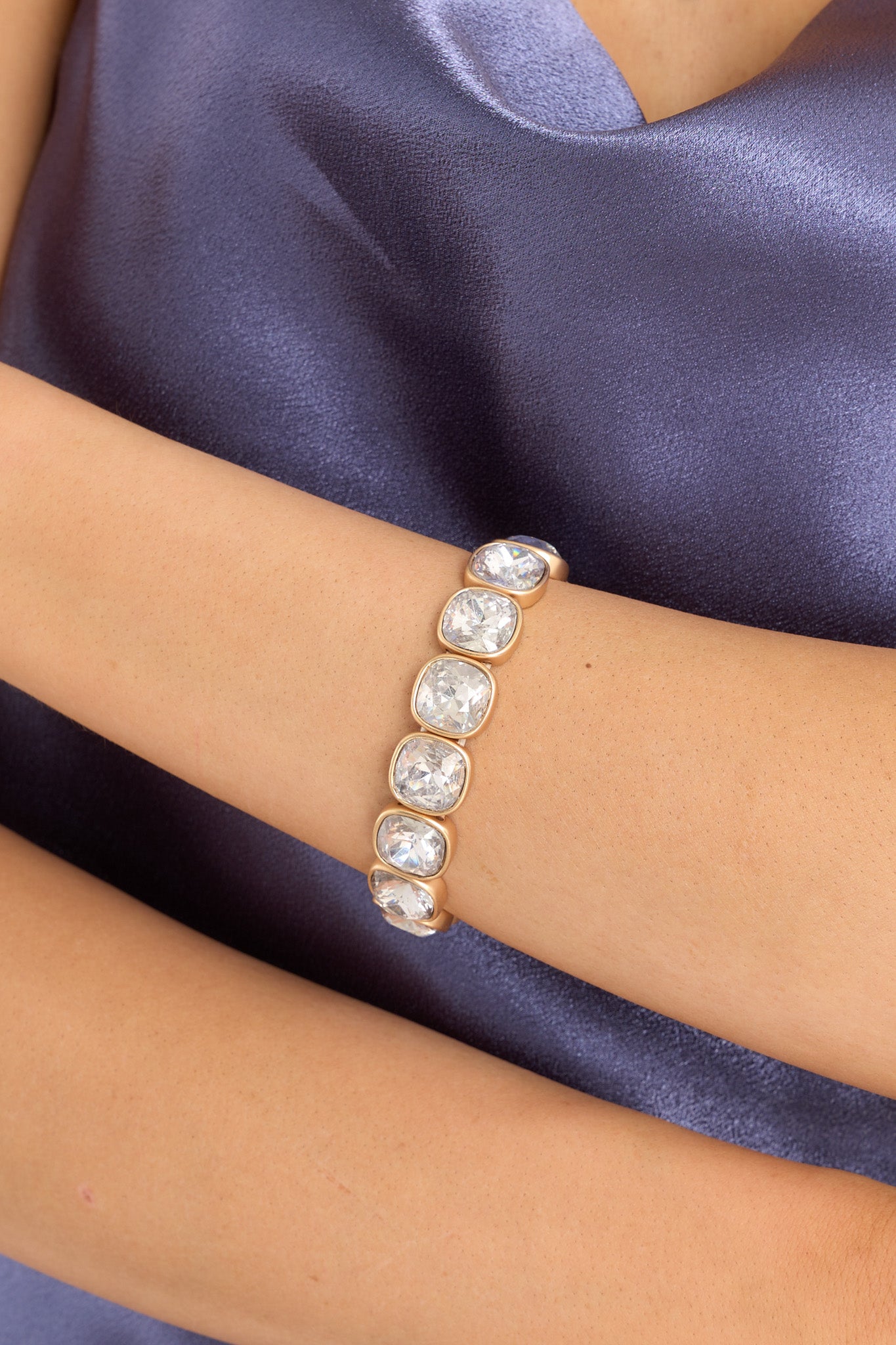 Rhinestone Treasures Gold Bracelet