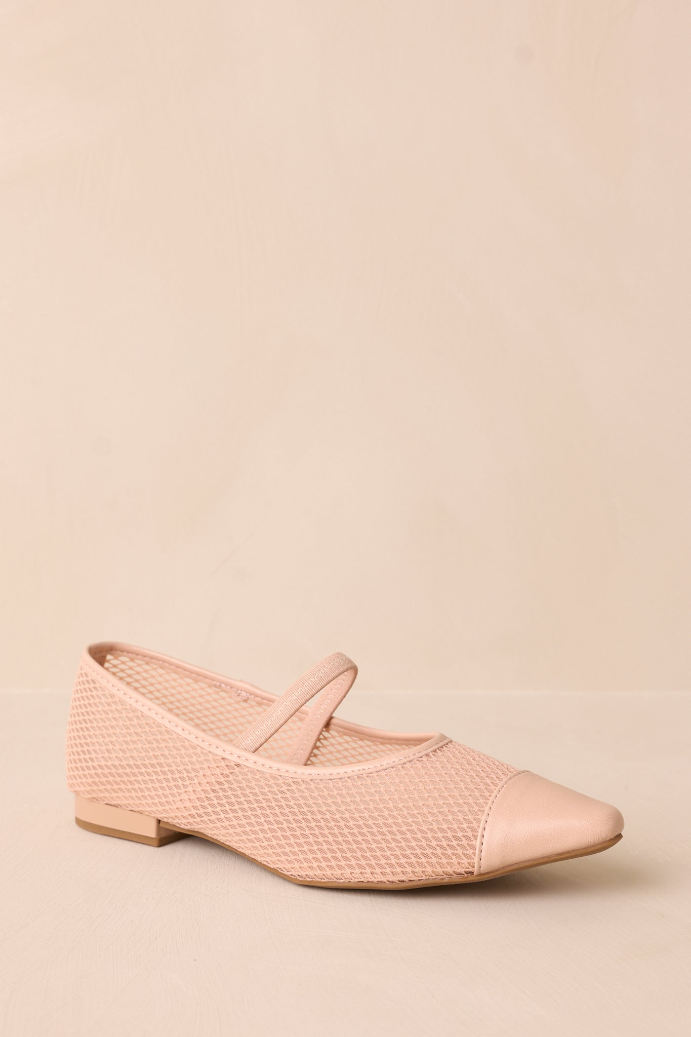 Sunset Mirror Beige Mesh Fishnet Flats