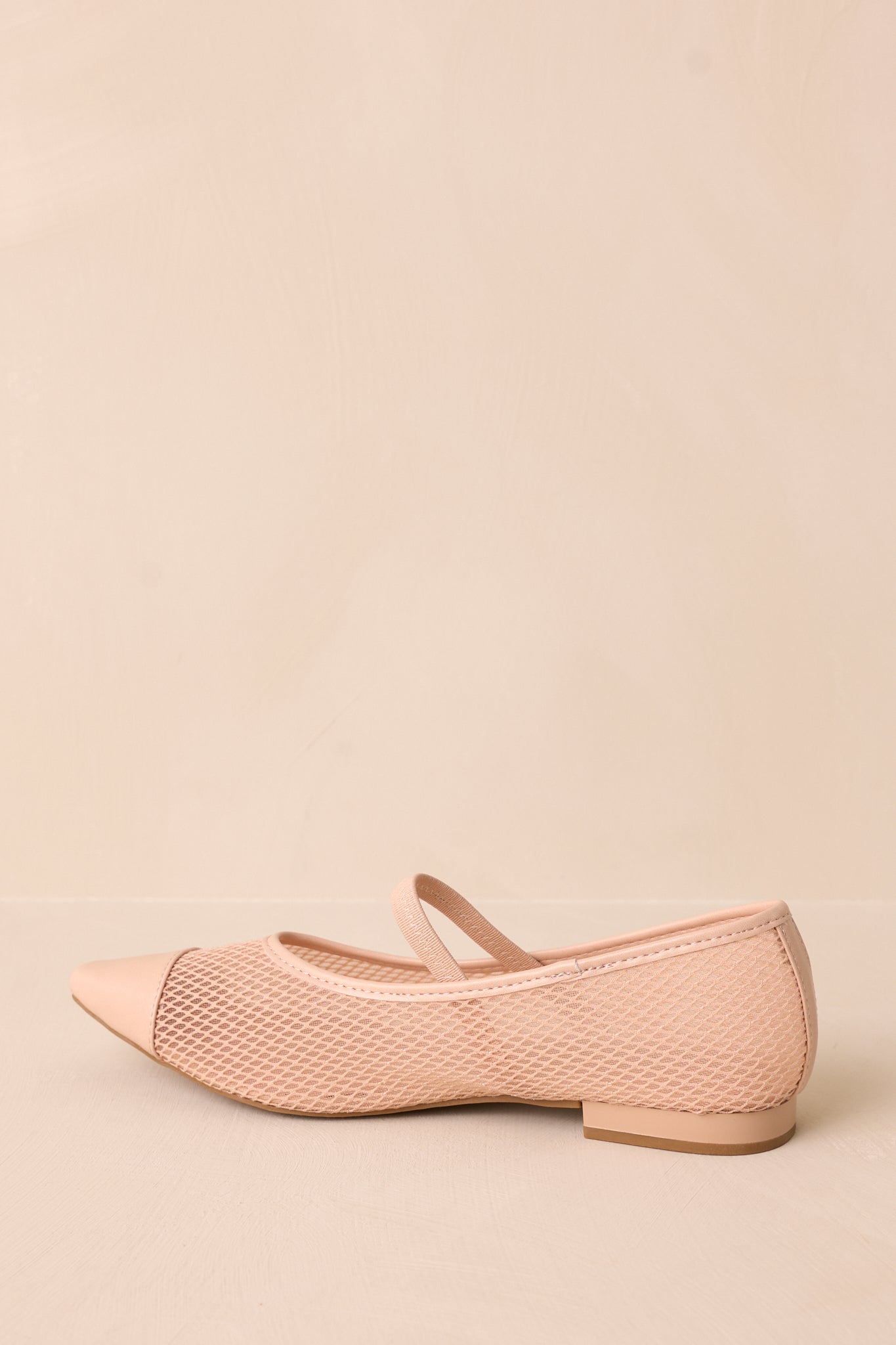 Sunset Mirror Beige Mesh Fishnet Flats