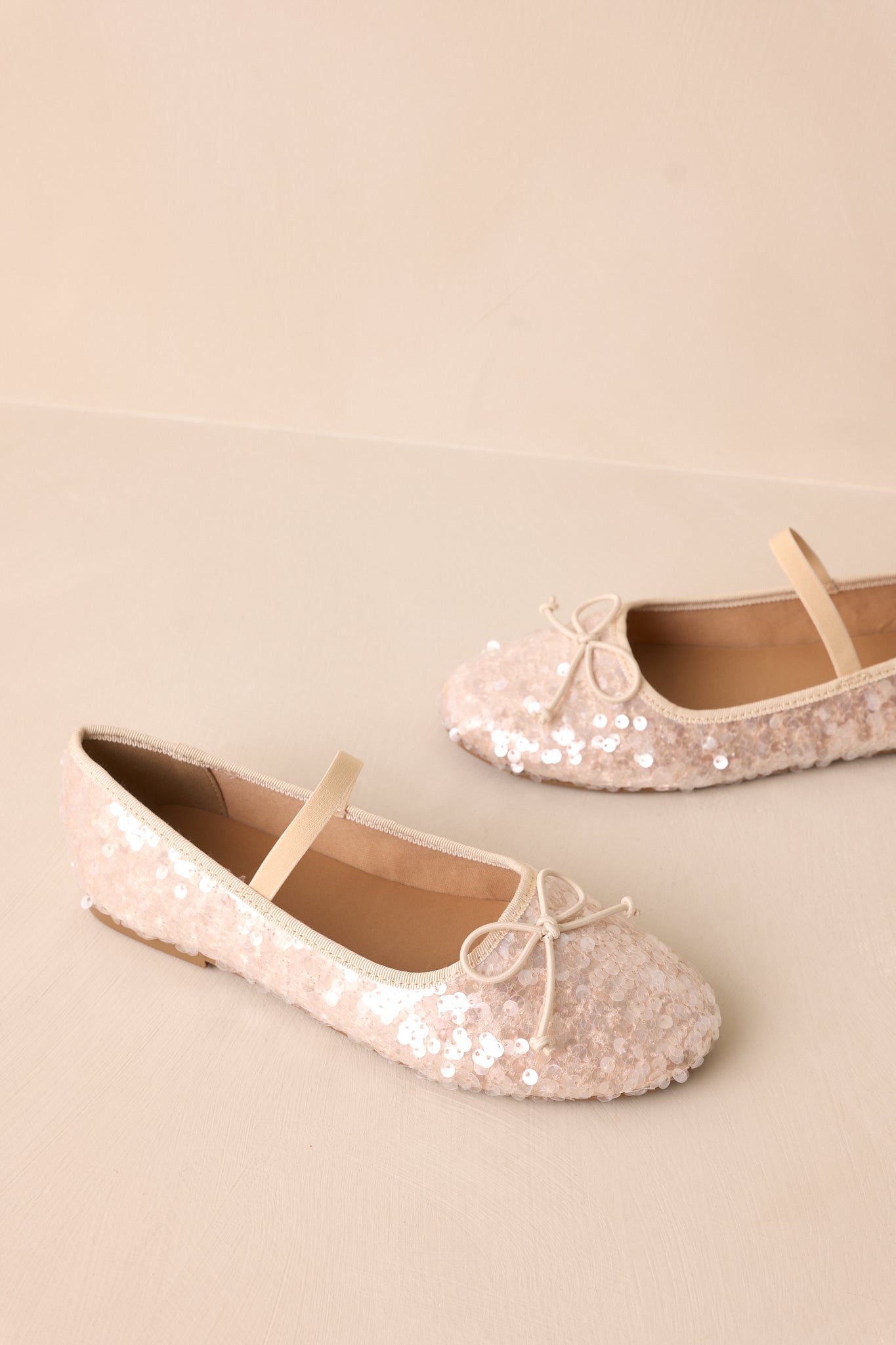 A Step Closer Ivory Pearlescent Sequin Ballet Flat