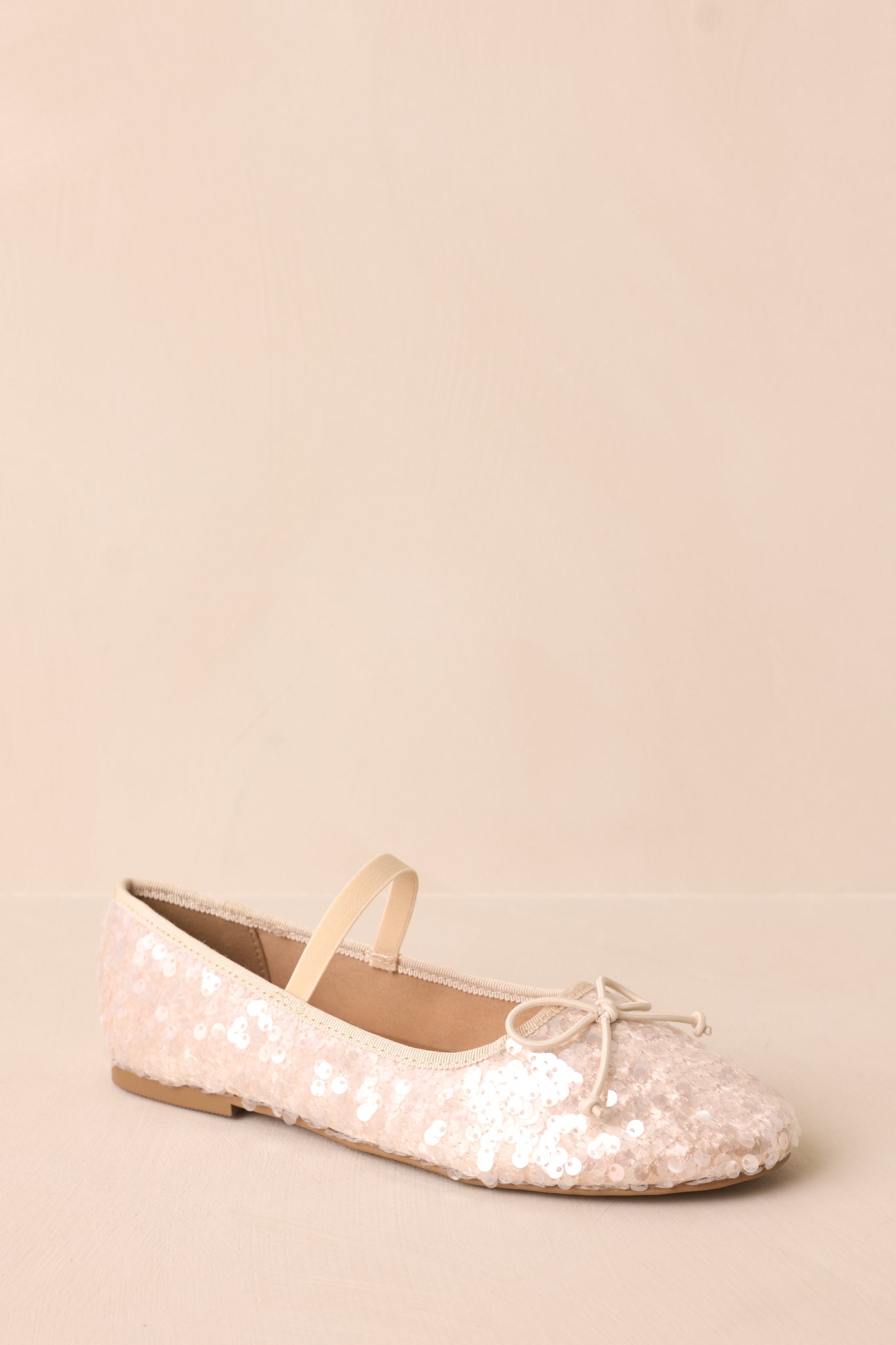 A Step Closer Ivory Pearlescent Sequin Ballet Flat