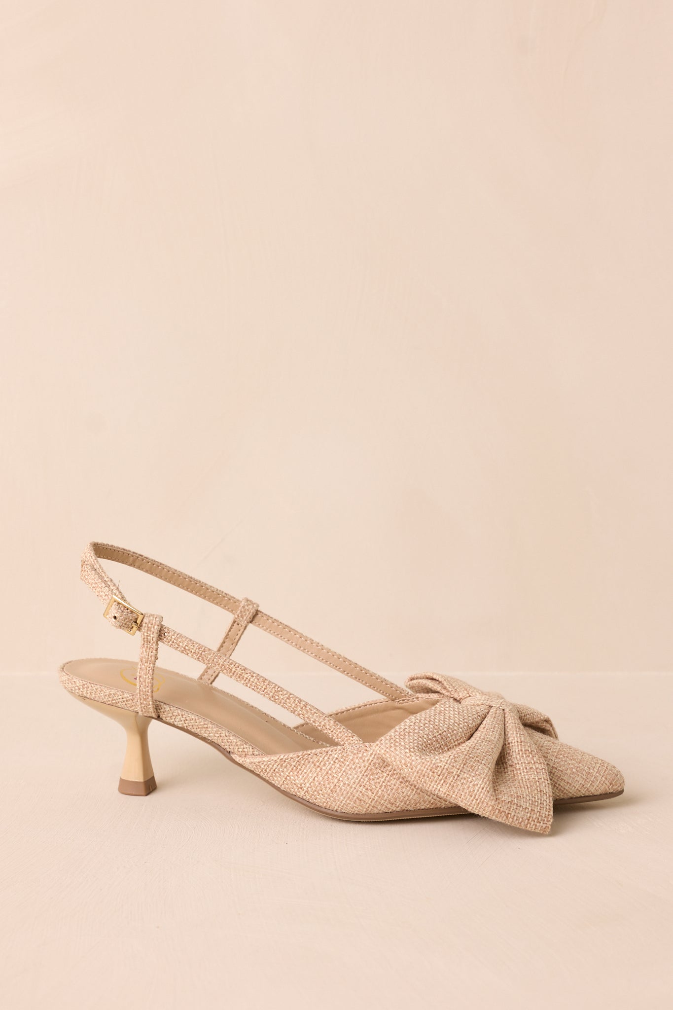 Wildest Dreams Raffia Pointed Toe Kitten Heels