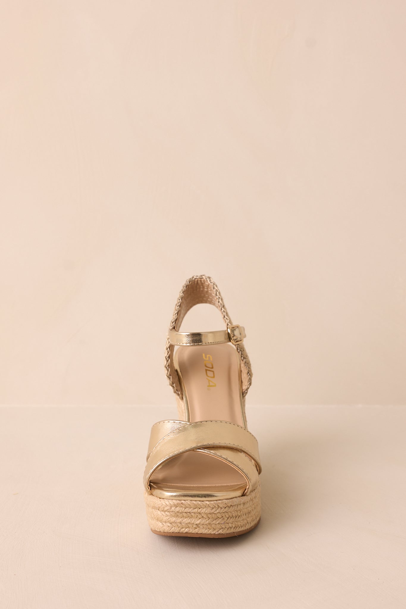 Lovely Steps Gold Platform Wedges