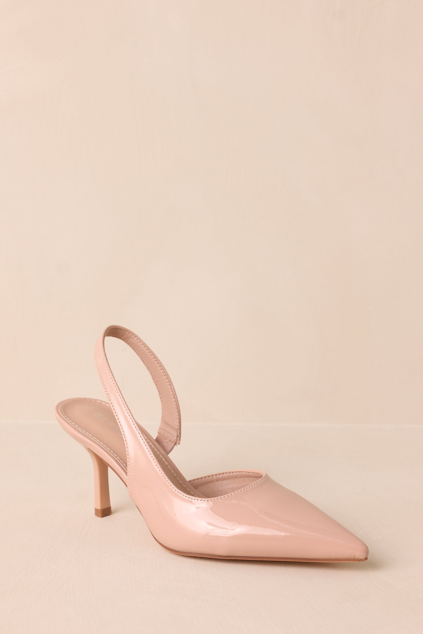 Meant To Be Mine Beige Slingback Kitten Heels