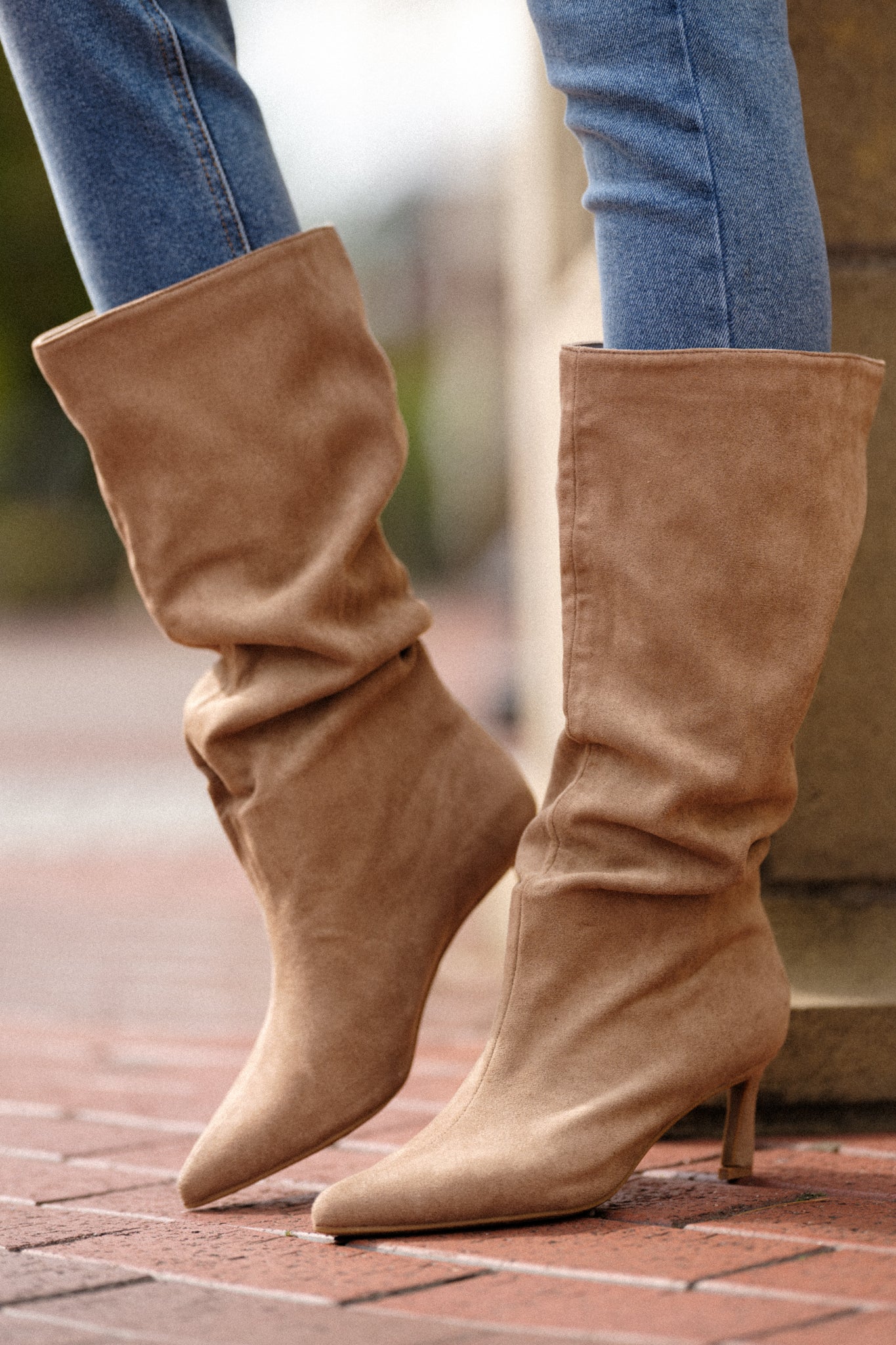 Finding My Way Brown Faux Suede Boots