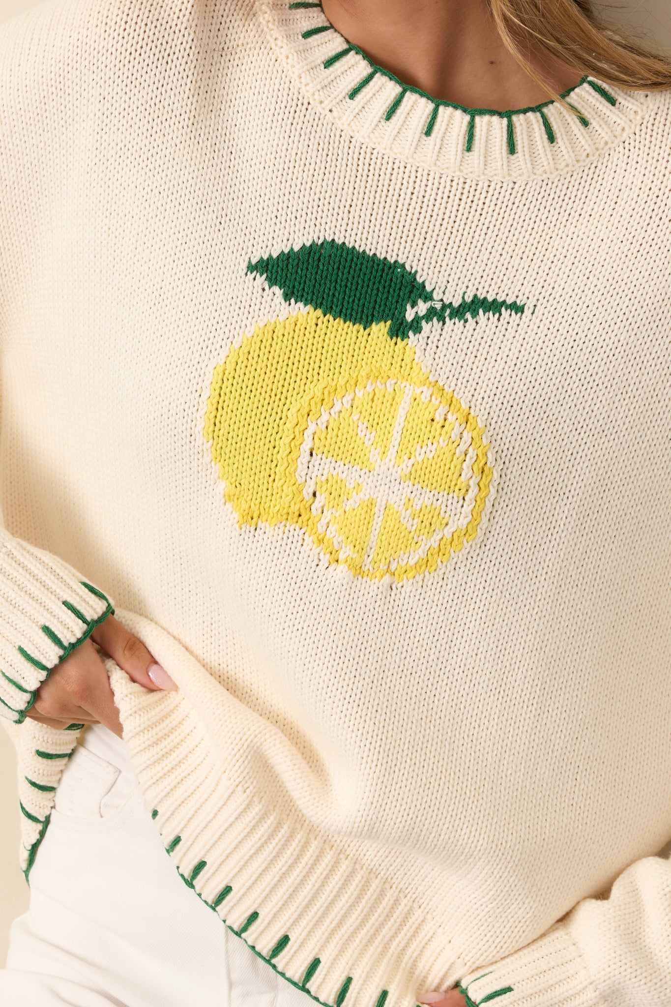 Limoncello Dreams Ivory Knit Sweater