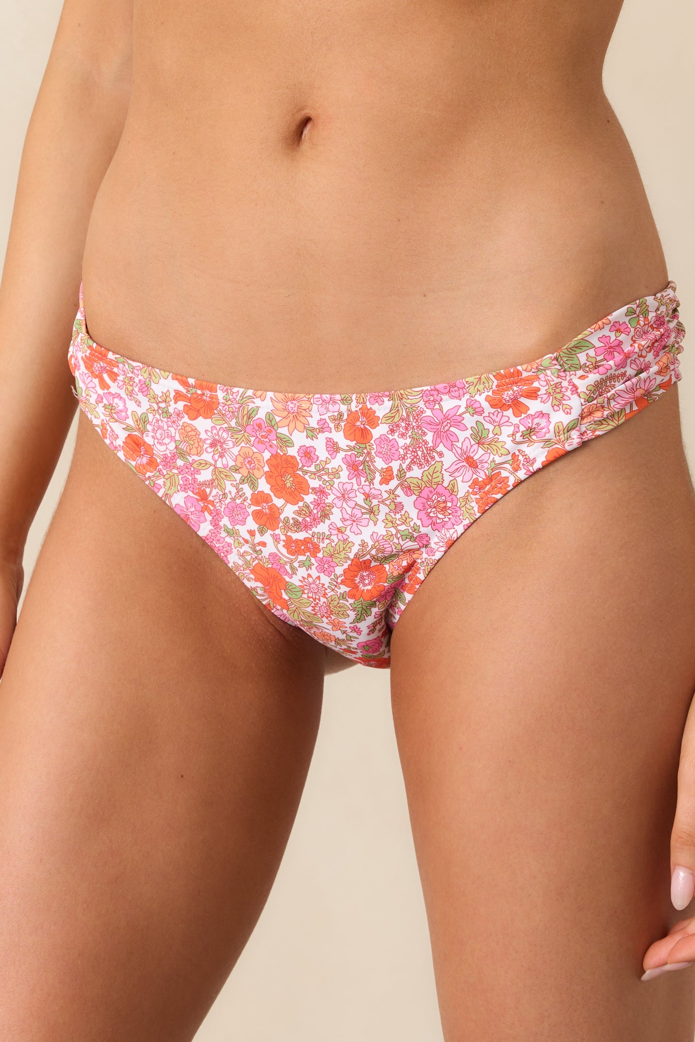 Sunset Silhouette Pink Floral Bikini Bottoms