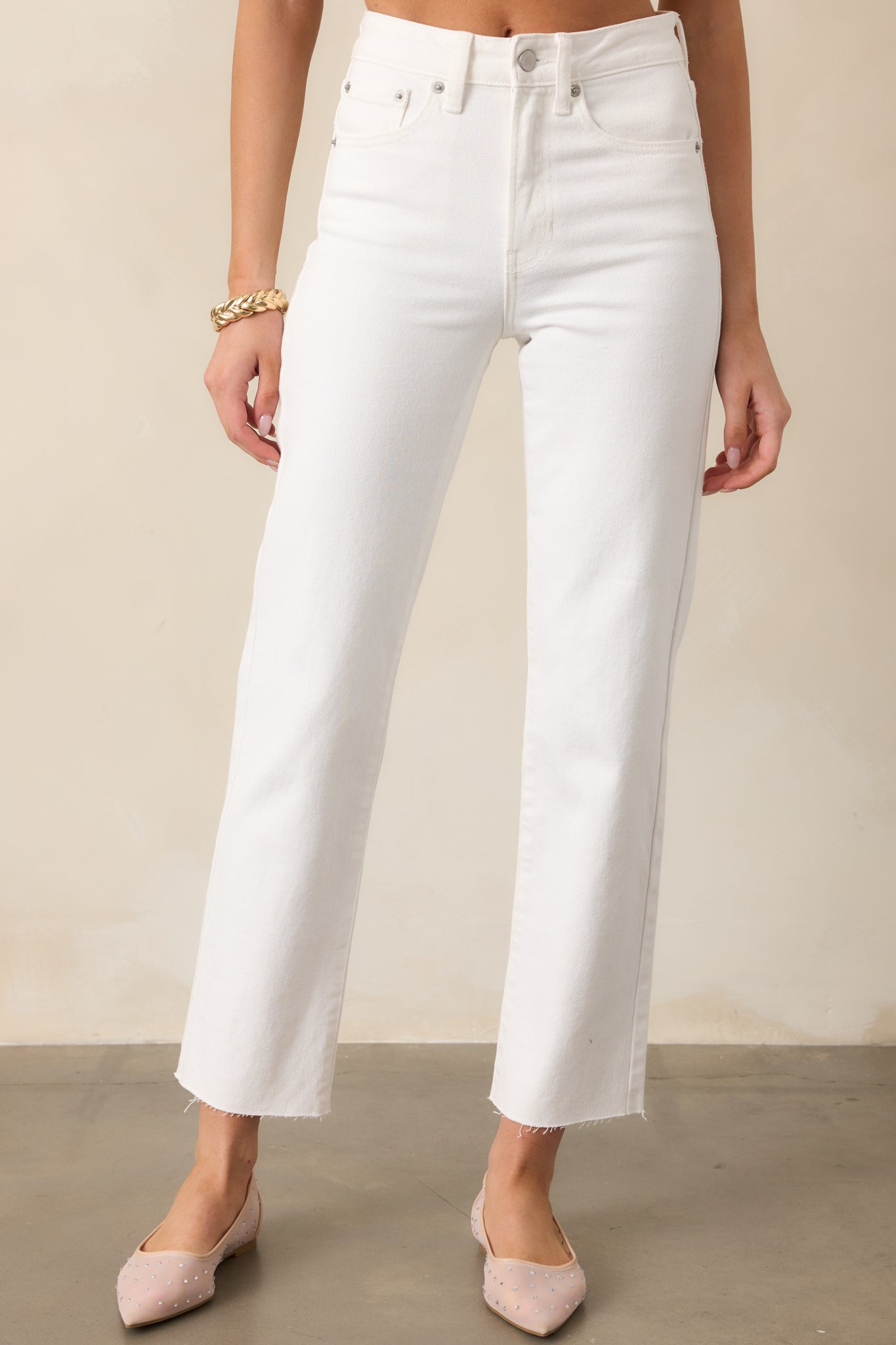 Simply The Vibe White Jeans