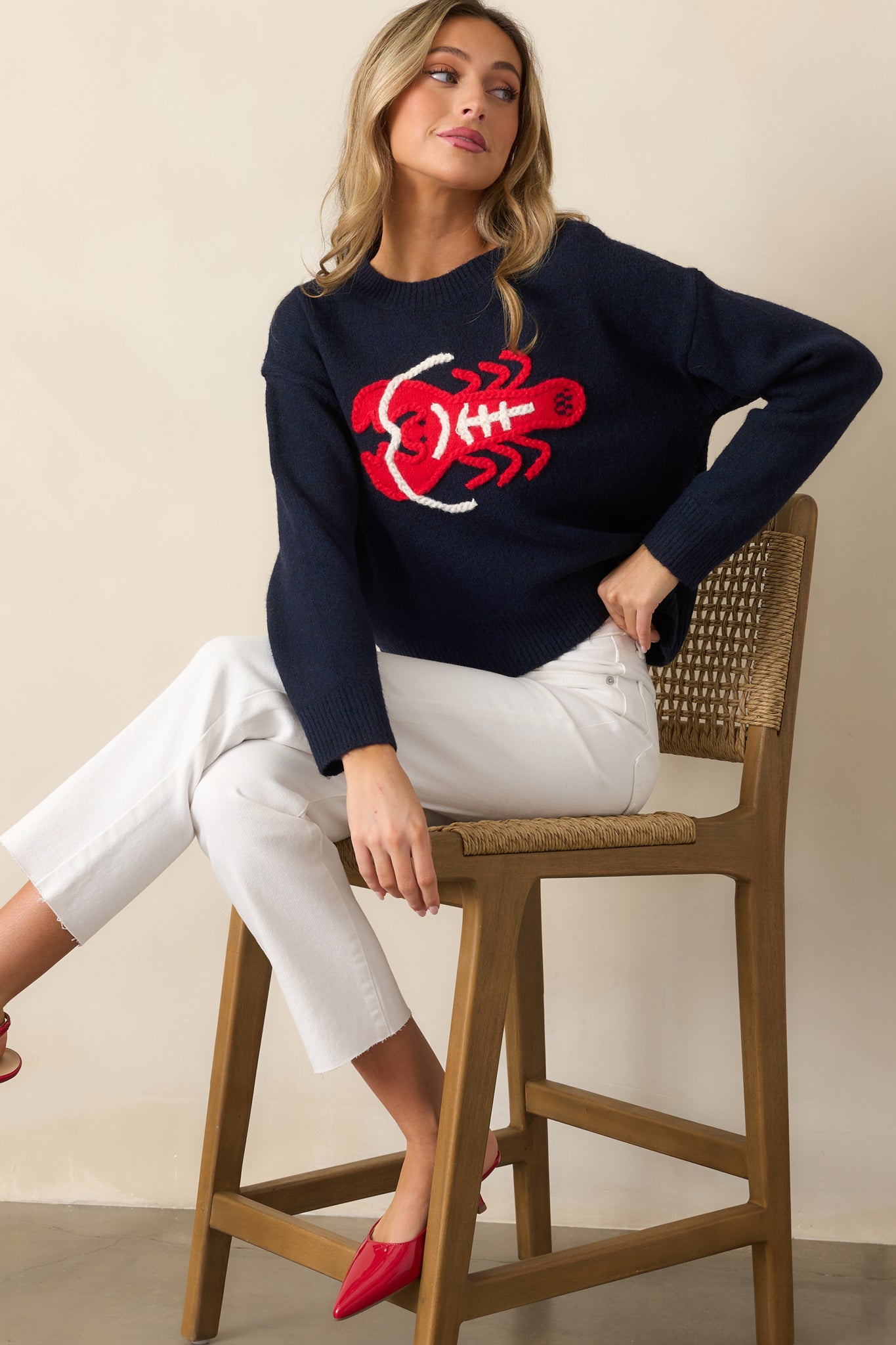 Set Sail Navy Lobster Sweater