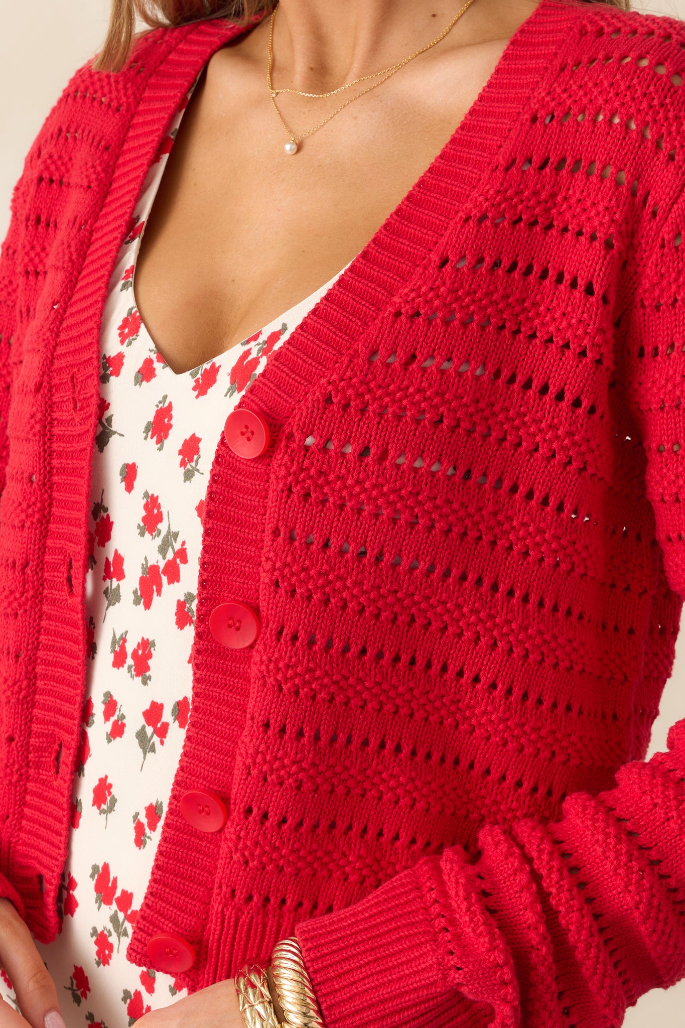 Z Supply Romance Cherry Red Cardigan