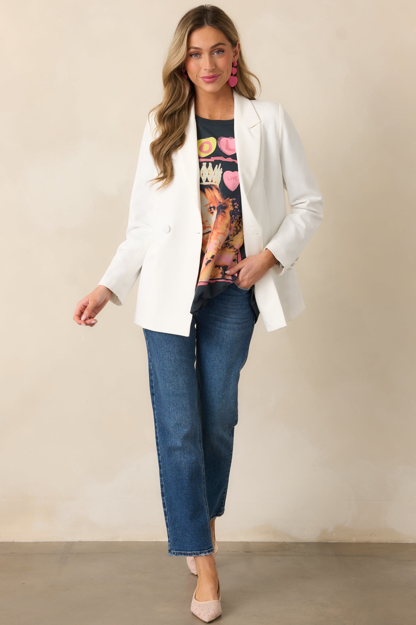 Down To Business White Blazer