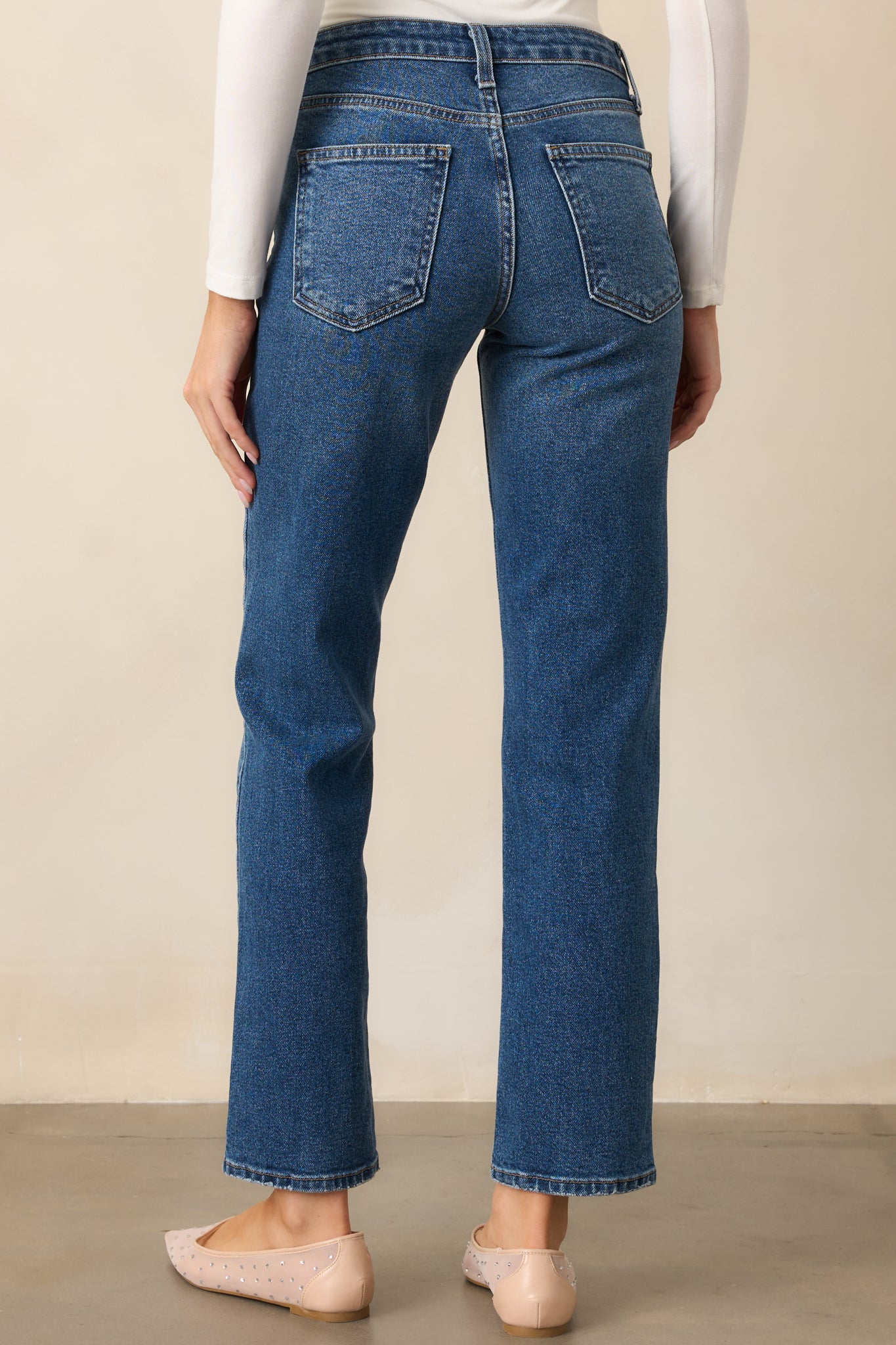 Forever Again Dark Wash Straight Leg Jeans