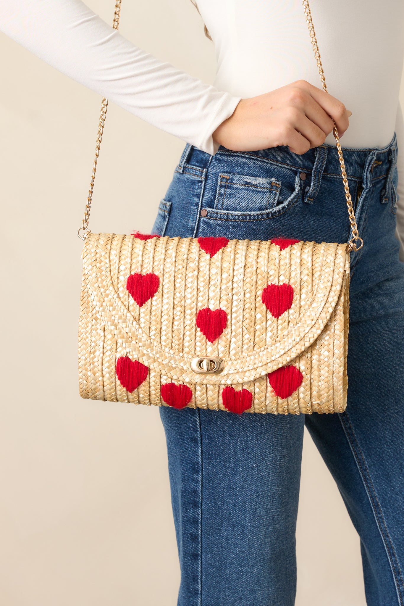 Lost With Love Natural Braided Straw Handbag